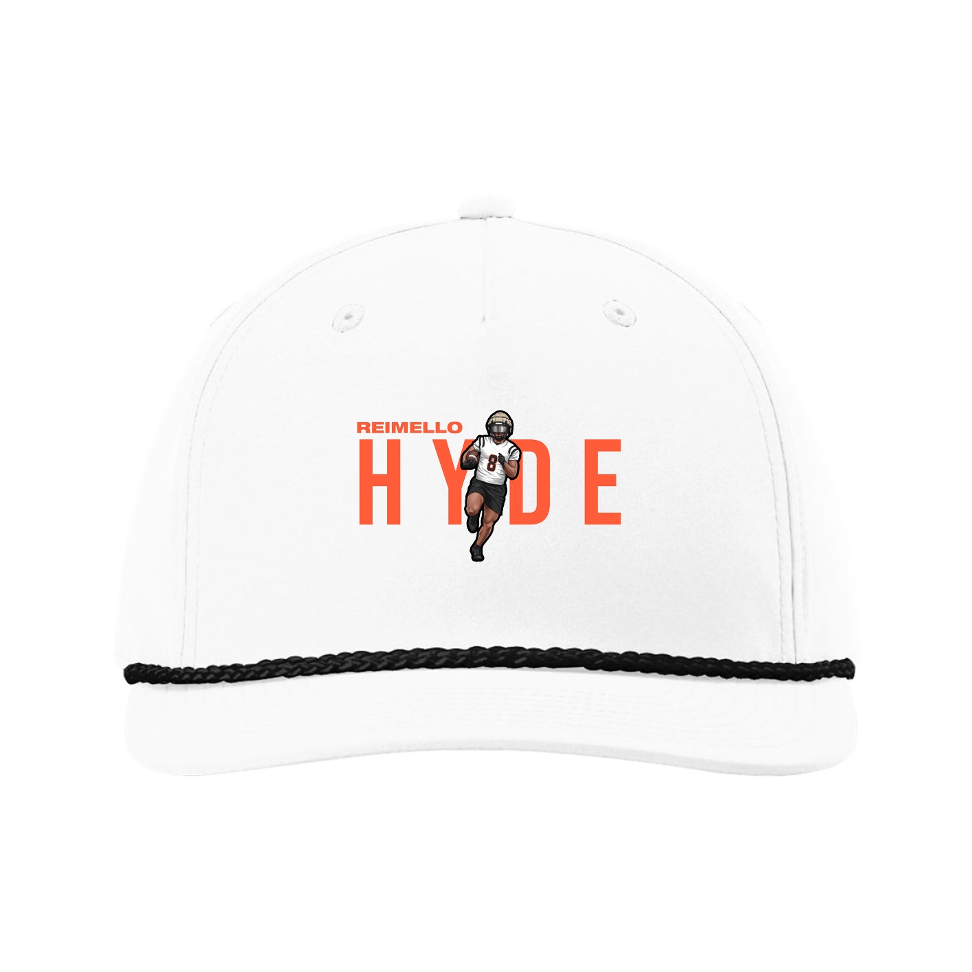 Five-Panel Classic Rope Cap — Player Name in White