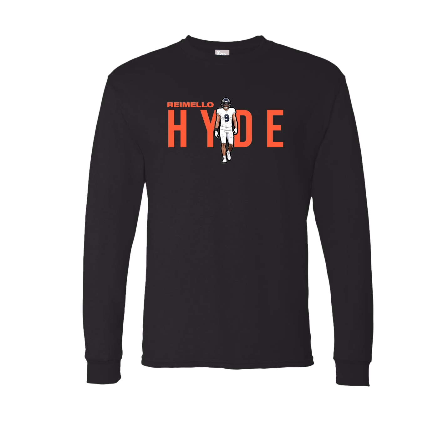 Long Sleeve Tee — Player Name in Black