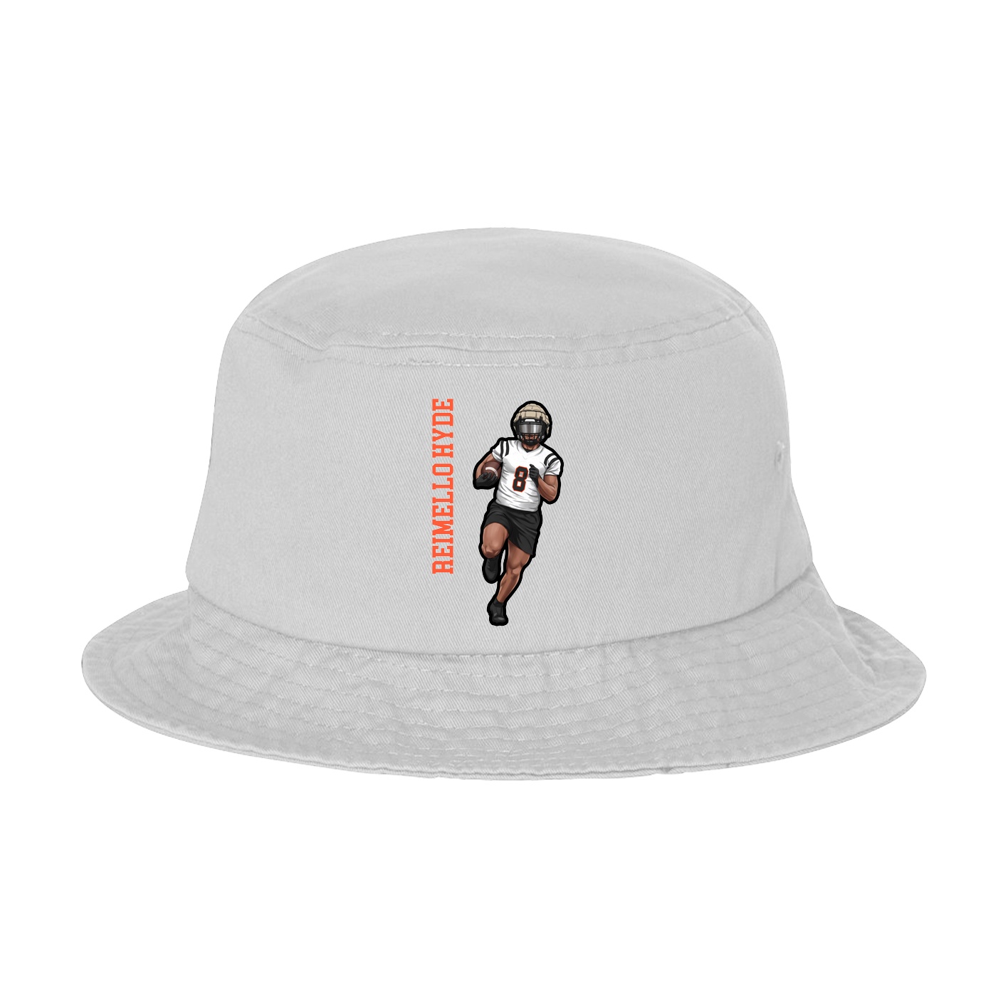 Bucket Cap — Name Vertical in White