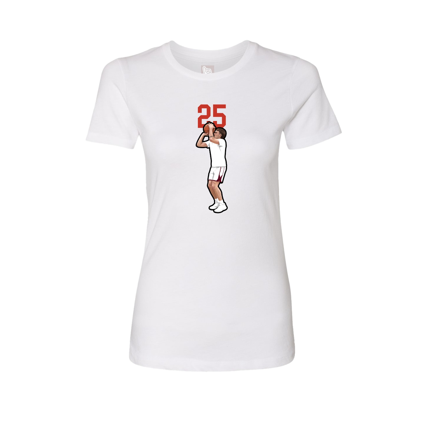 Fitted Women's Tee — Number Top in White