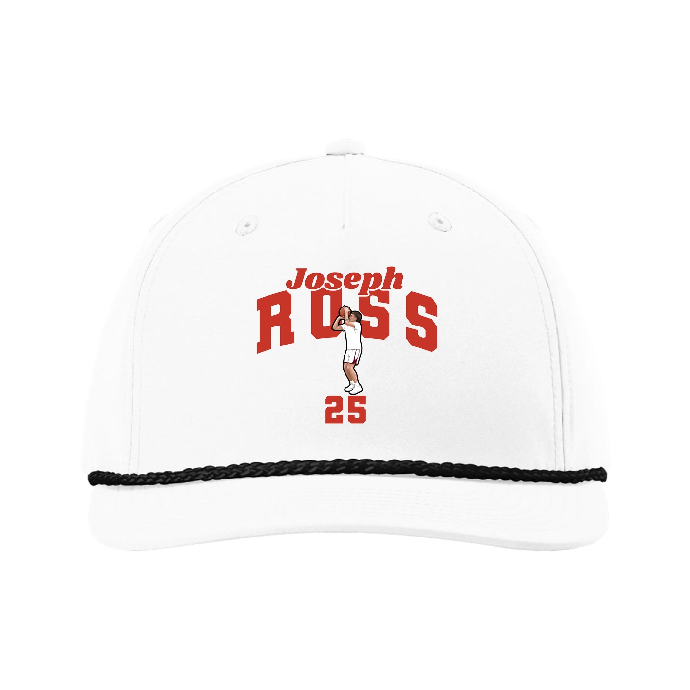 Five-Panel Classic Rope Cap — Signature Arch in White