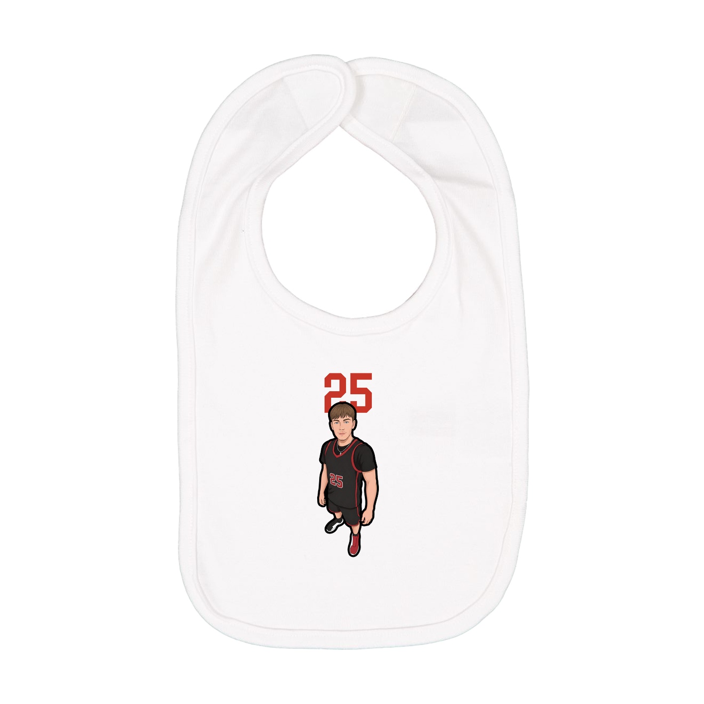 Infant Bib — Number Top in White