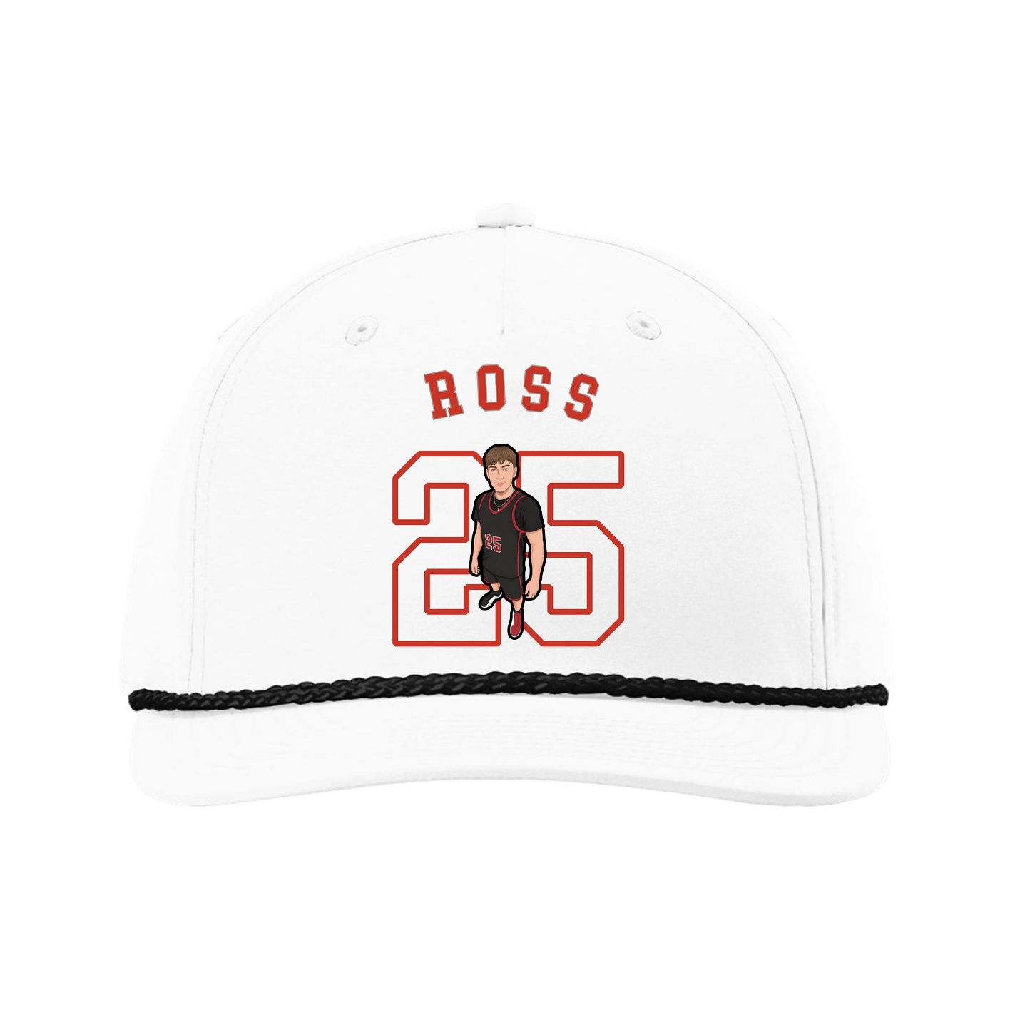 Five-Panel Classic Rope Cap — Shirsey Arch in White
