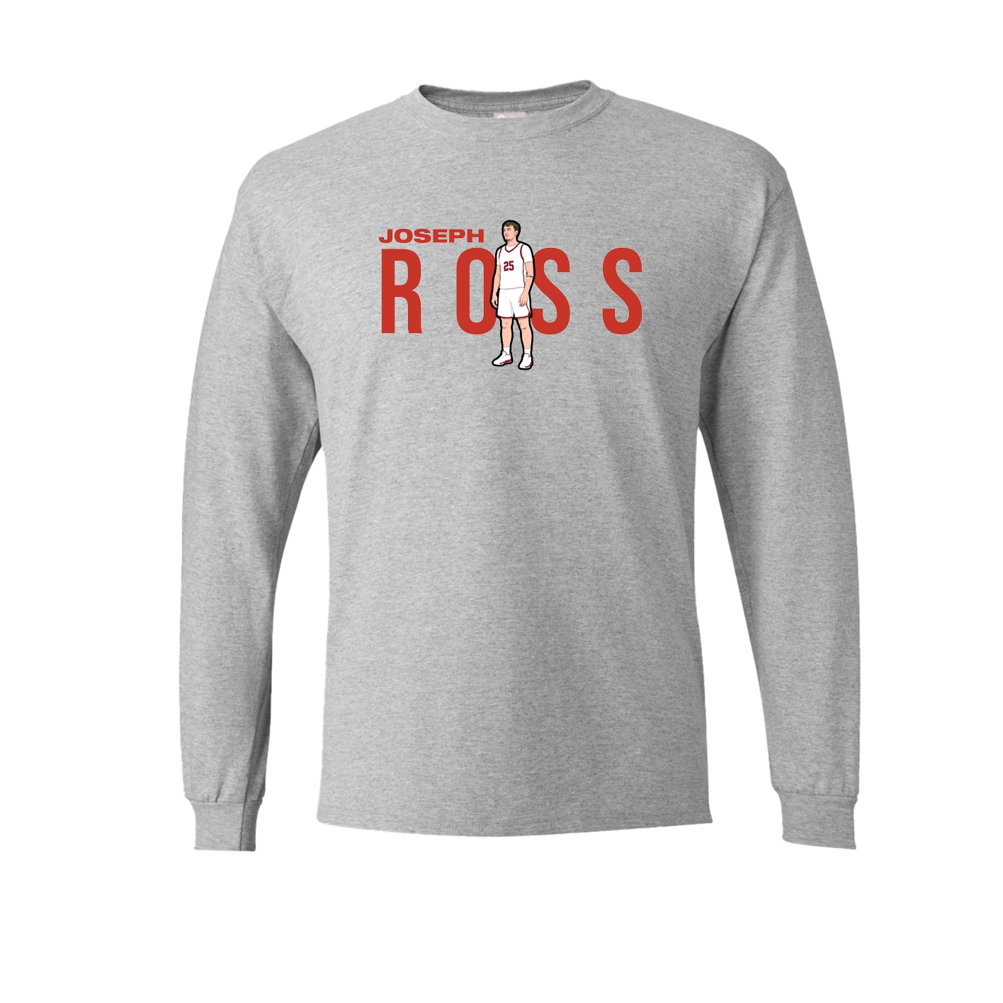 Long Sleeve Tee — Player Name in Grey