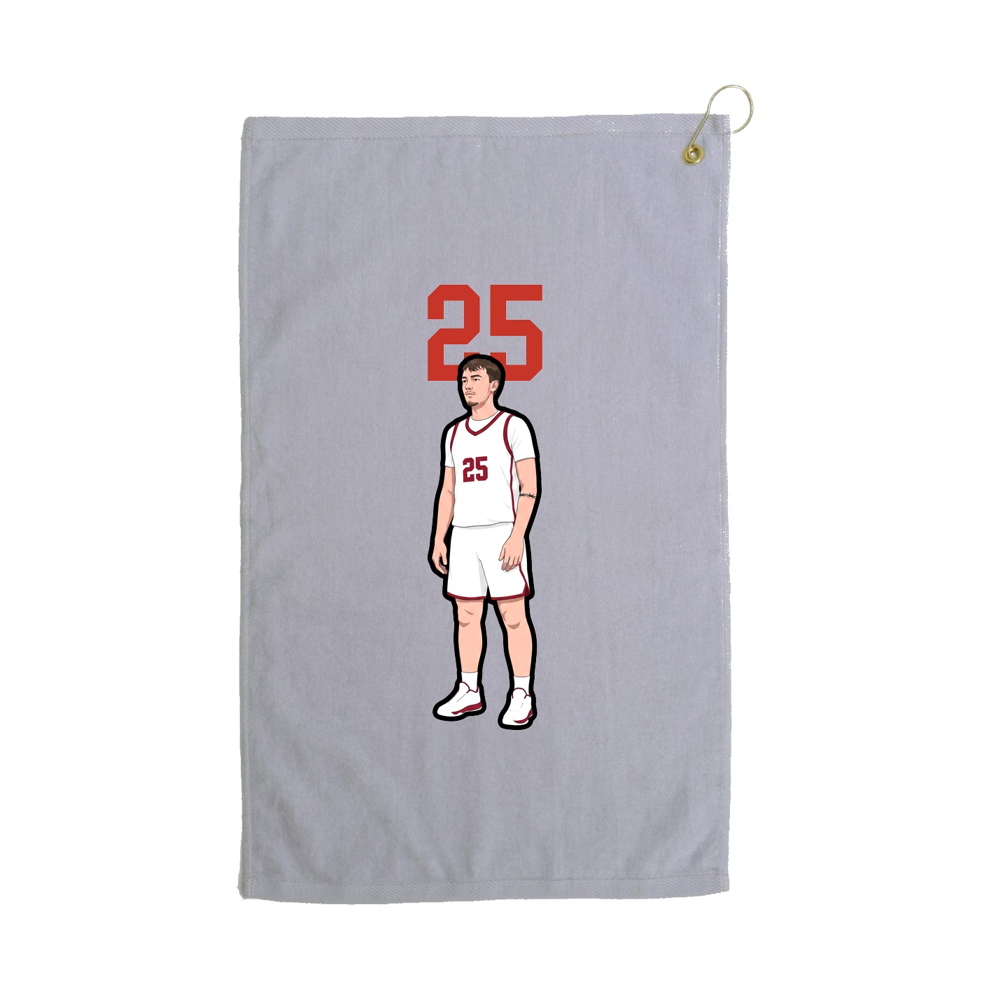 Golf Towel — Number Top in Grey