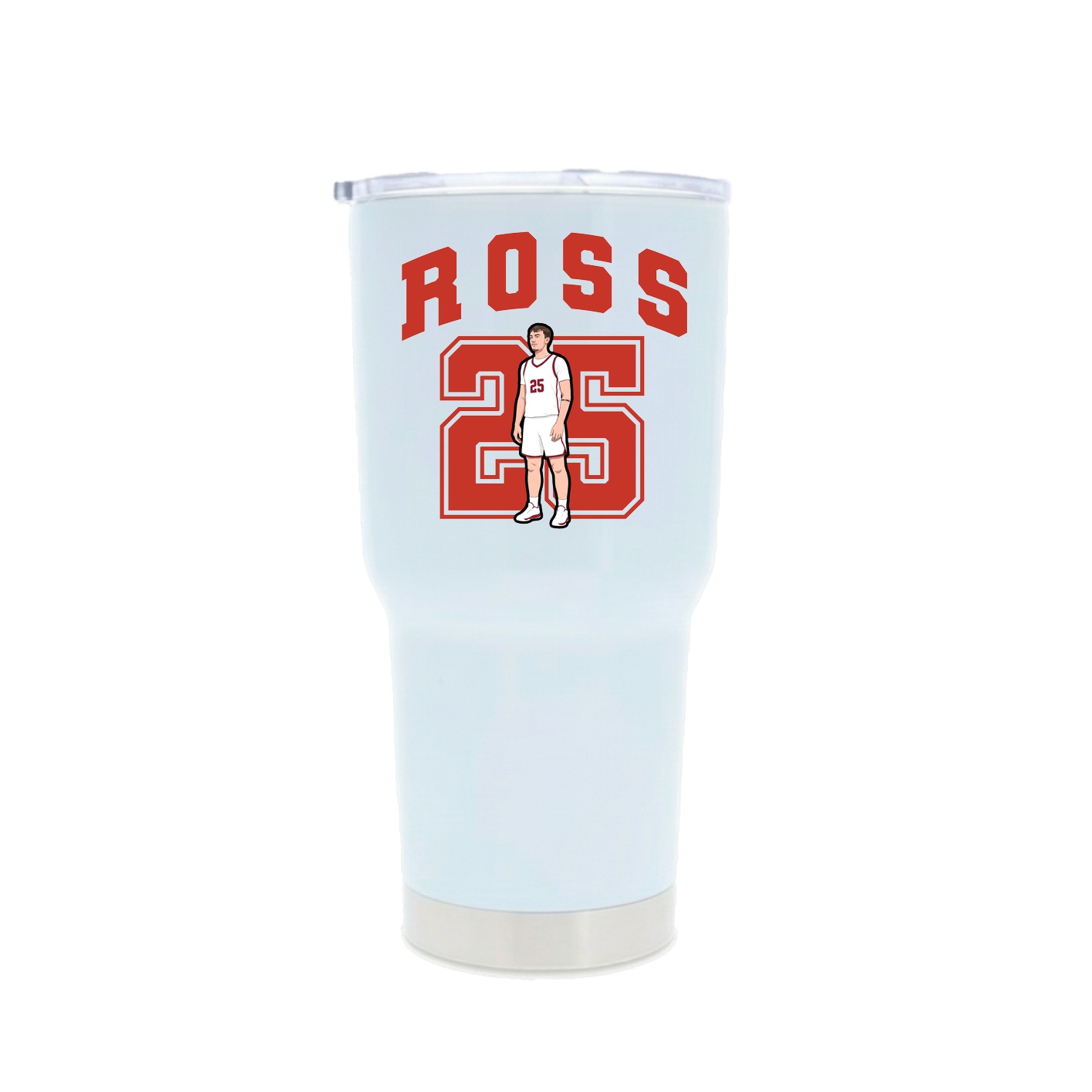 30oz Stainless Steel Tumbler — Number in White