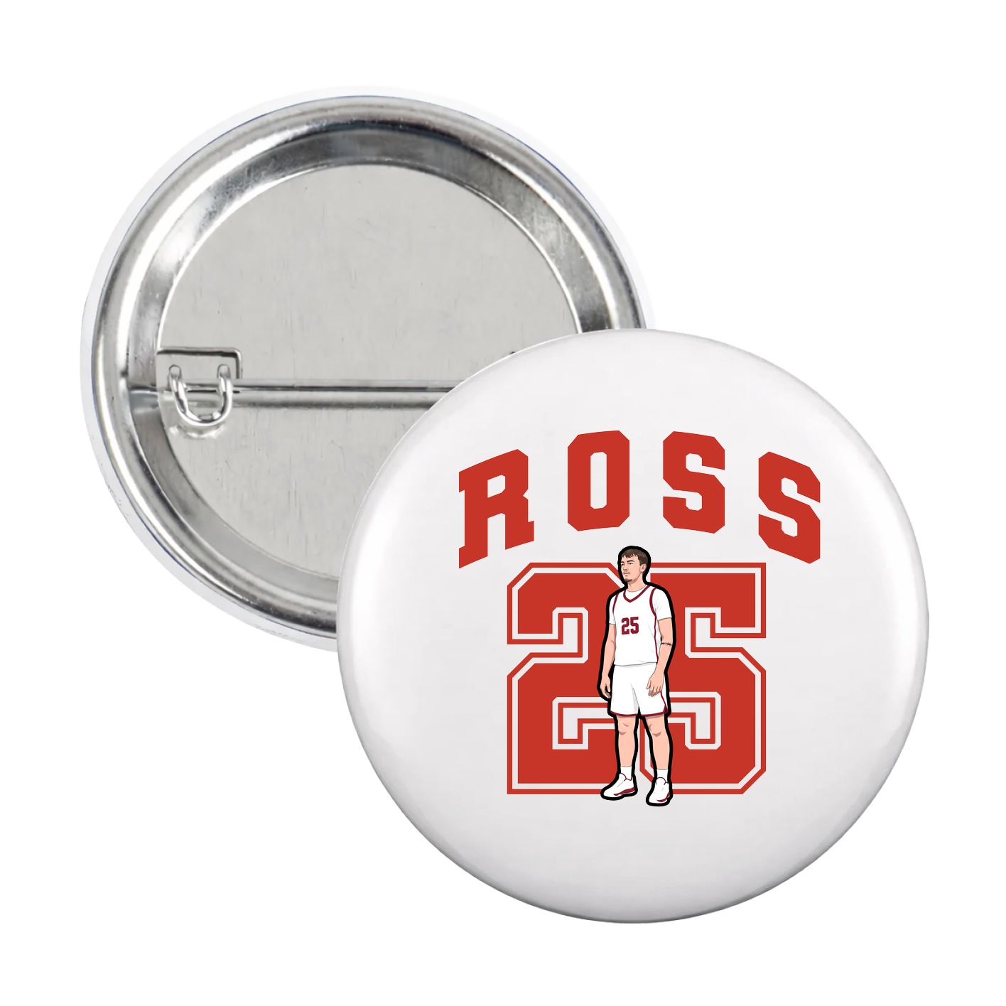 Game Day Button — Number in White