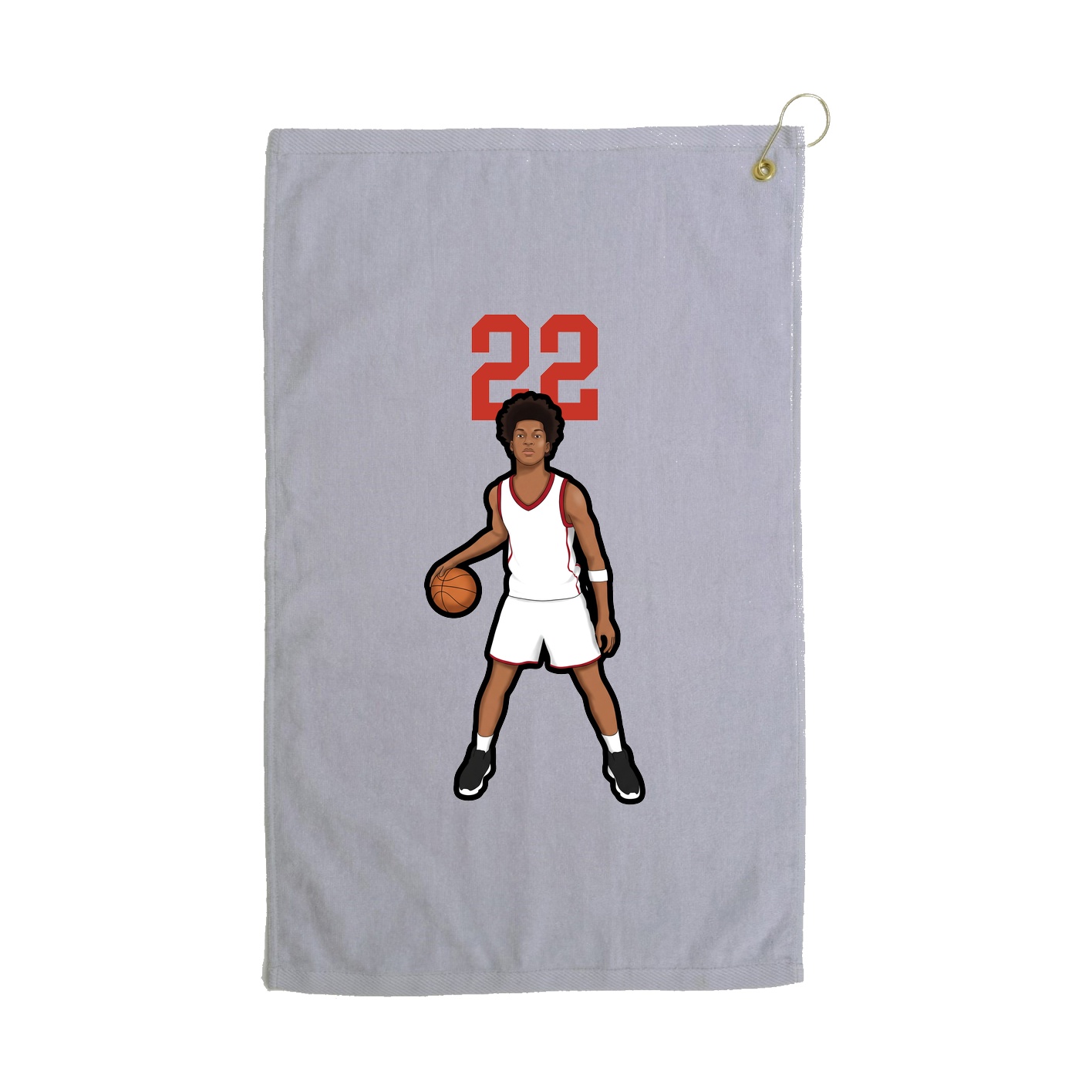 Golf Towel — Number Top in Grey