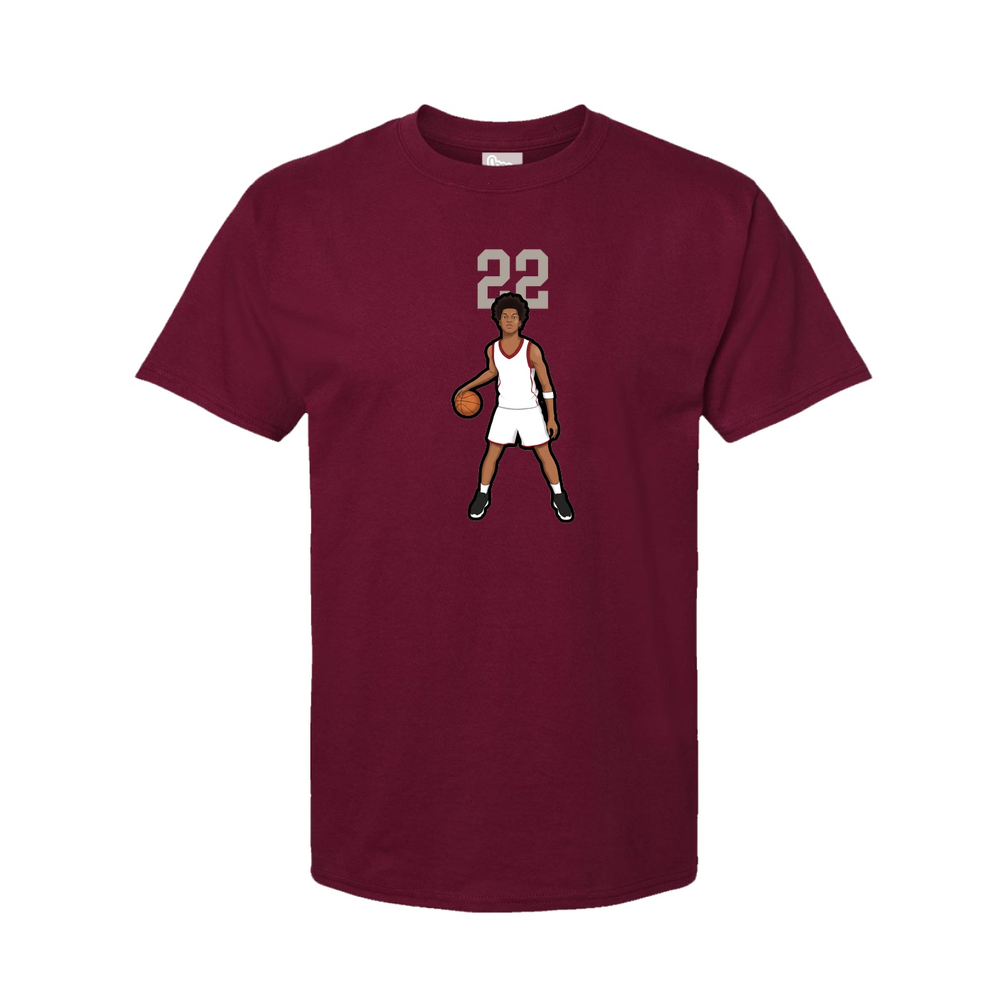 Youth Tee — Number Top in Cardinal