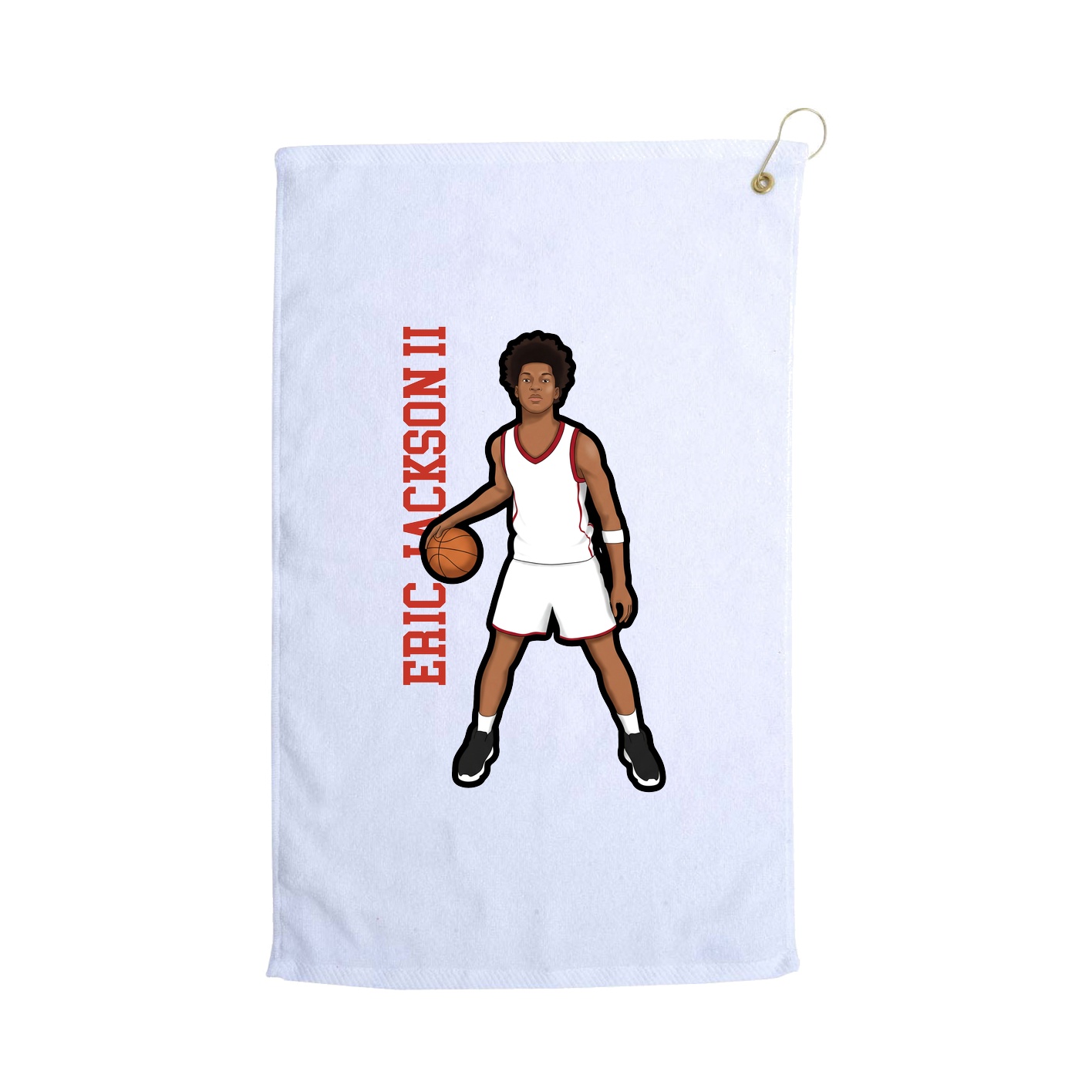 Golf Towel — Name Vertical in White
