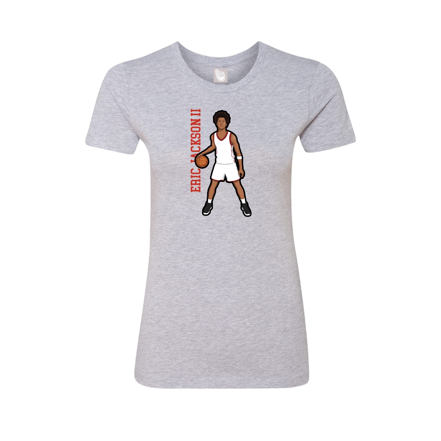 Womens Tee — Name Vertical in Grey