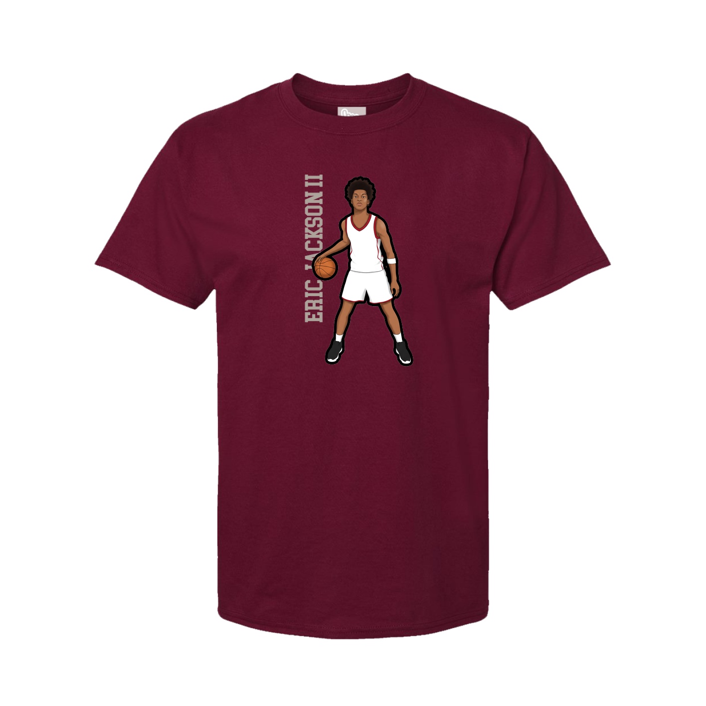 Youth Tee — Name Vertical in Cardinal
