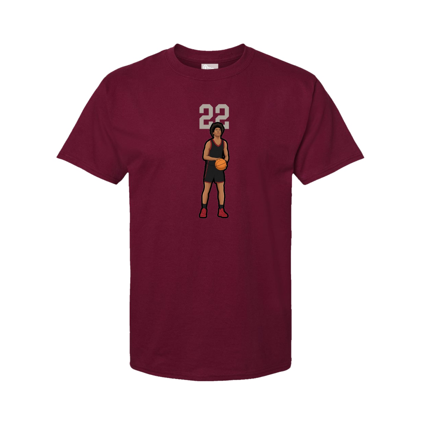 Youth Tee — Number Top in Cardinal