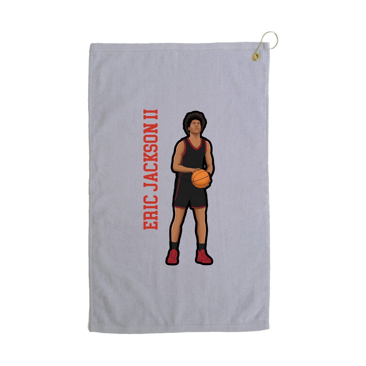 Golf Towel — Name Vertical in Grey