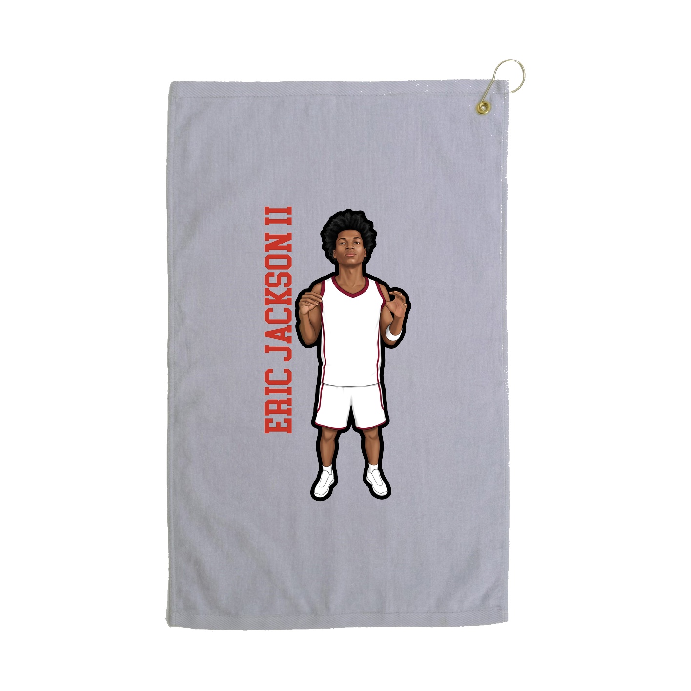 Golf Towel — Name Vertical in Grey
