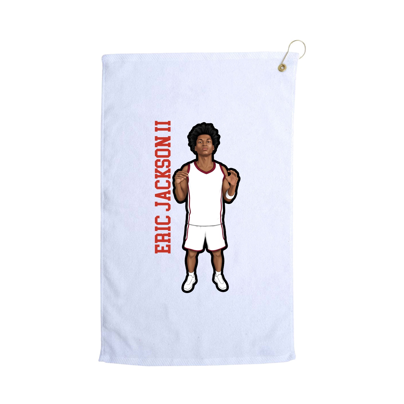 Golf Towel — Name Vertical in White