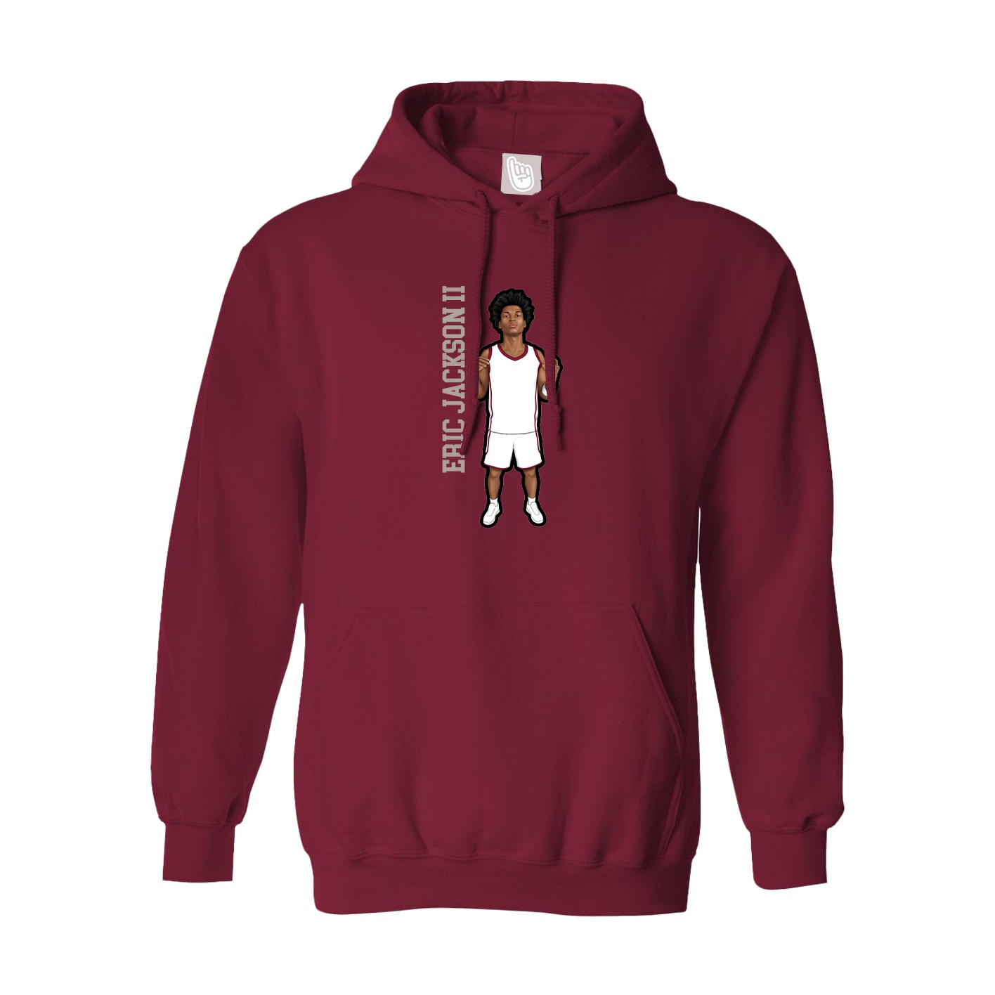 Hoodie — Name Vertical in Cardinal