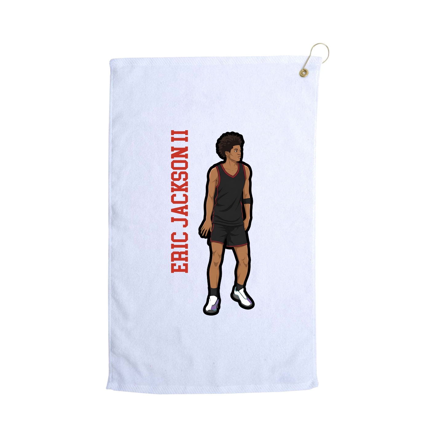 Golf Towel — Name Vertical in White