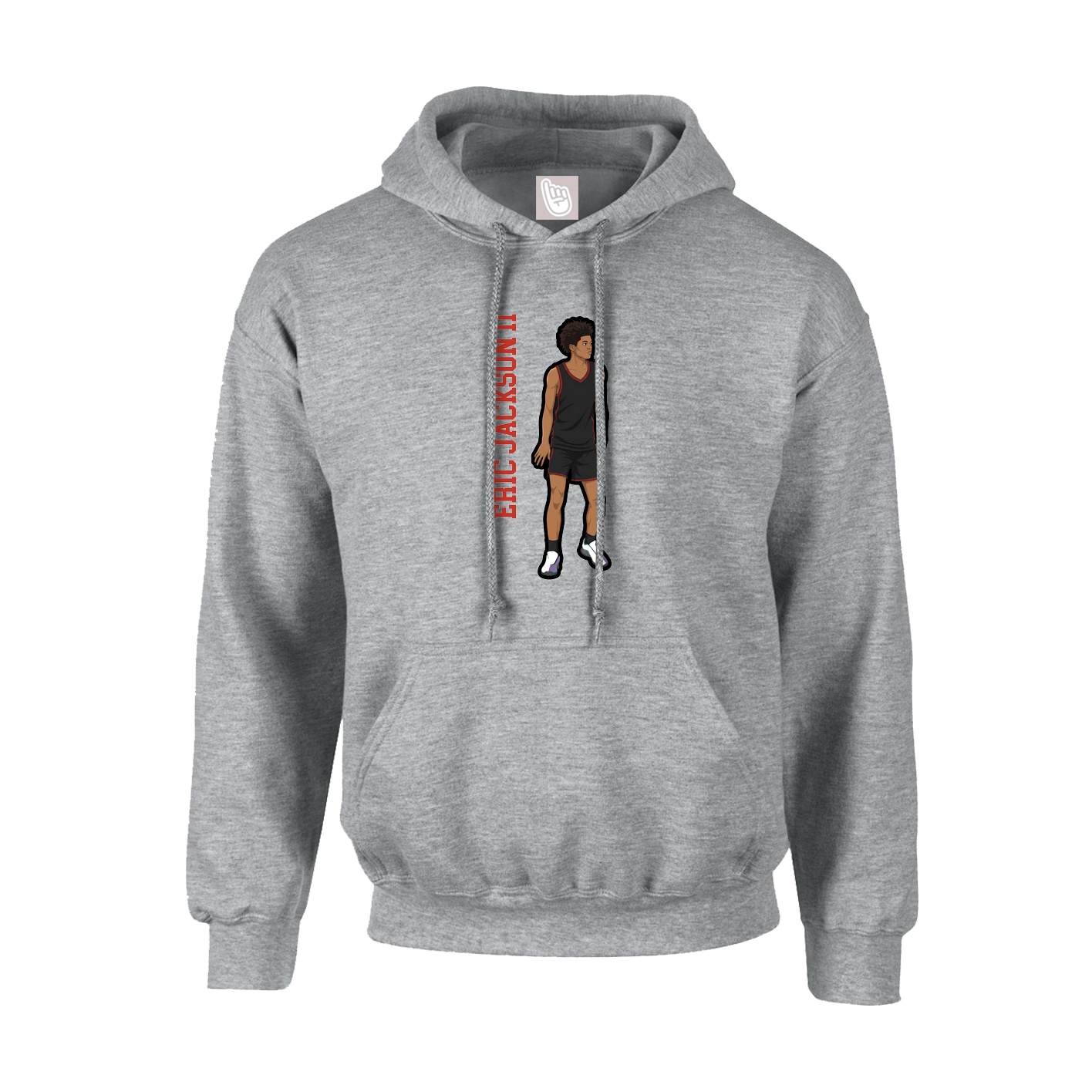 Hoodie — Name Vertical in Grey
