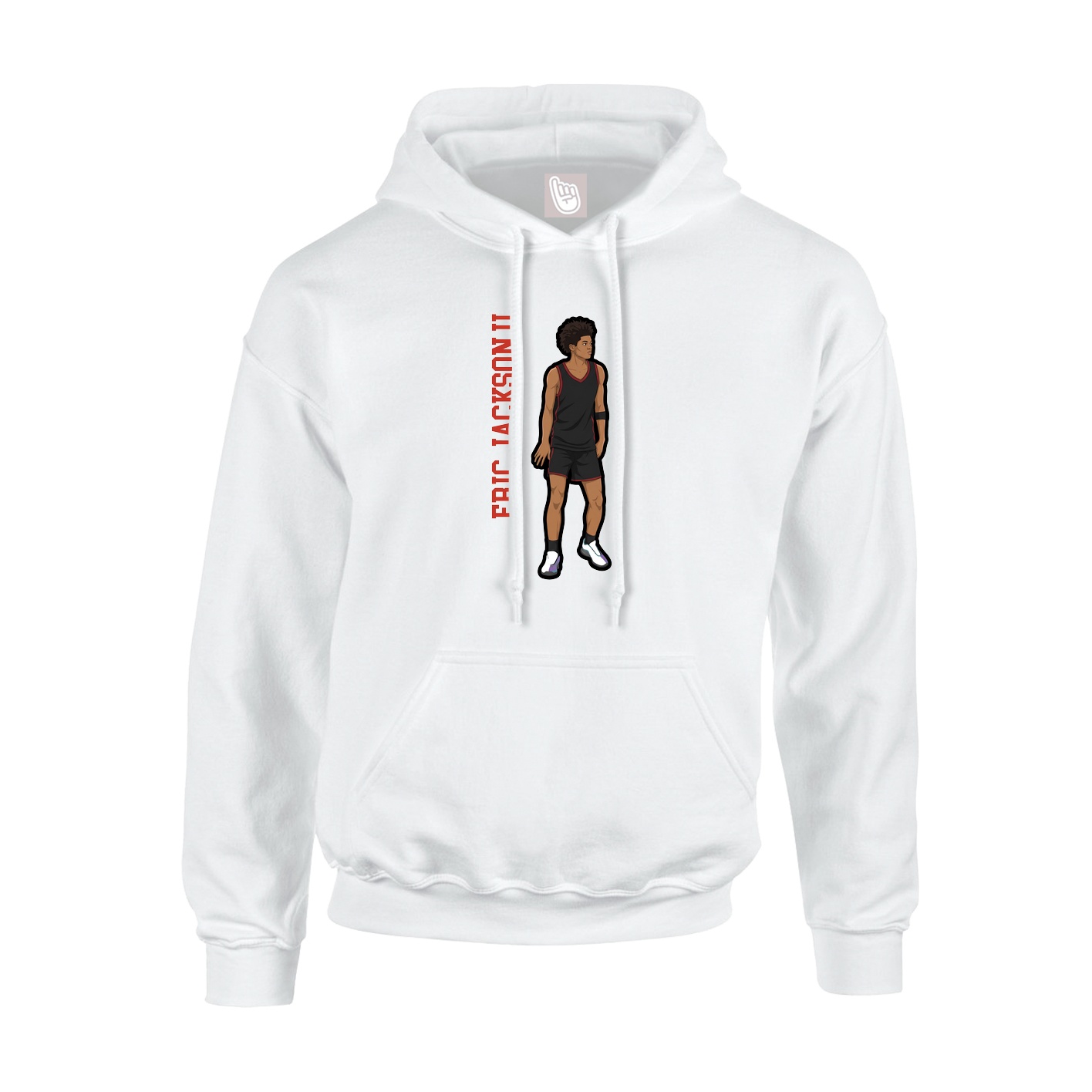Youth Hoodie — Name Vertical in White