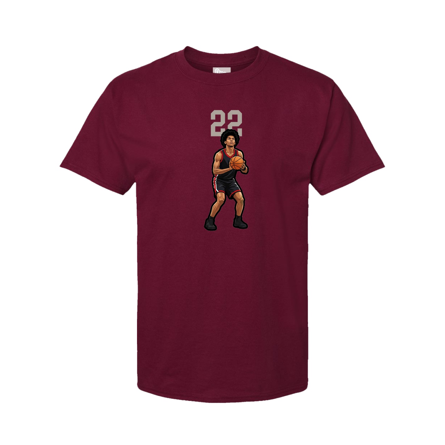Youth Tee — Number Top in Cardinal