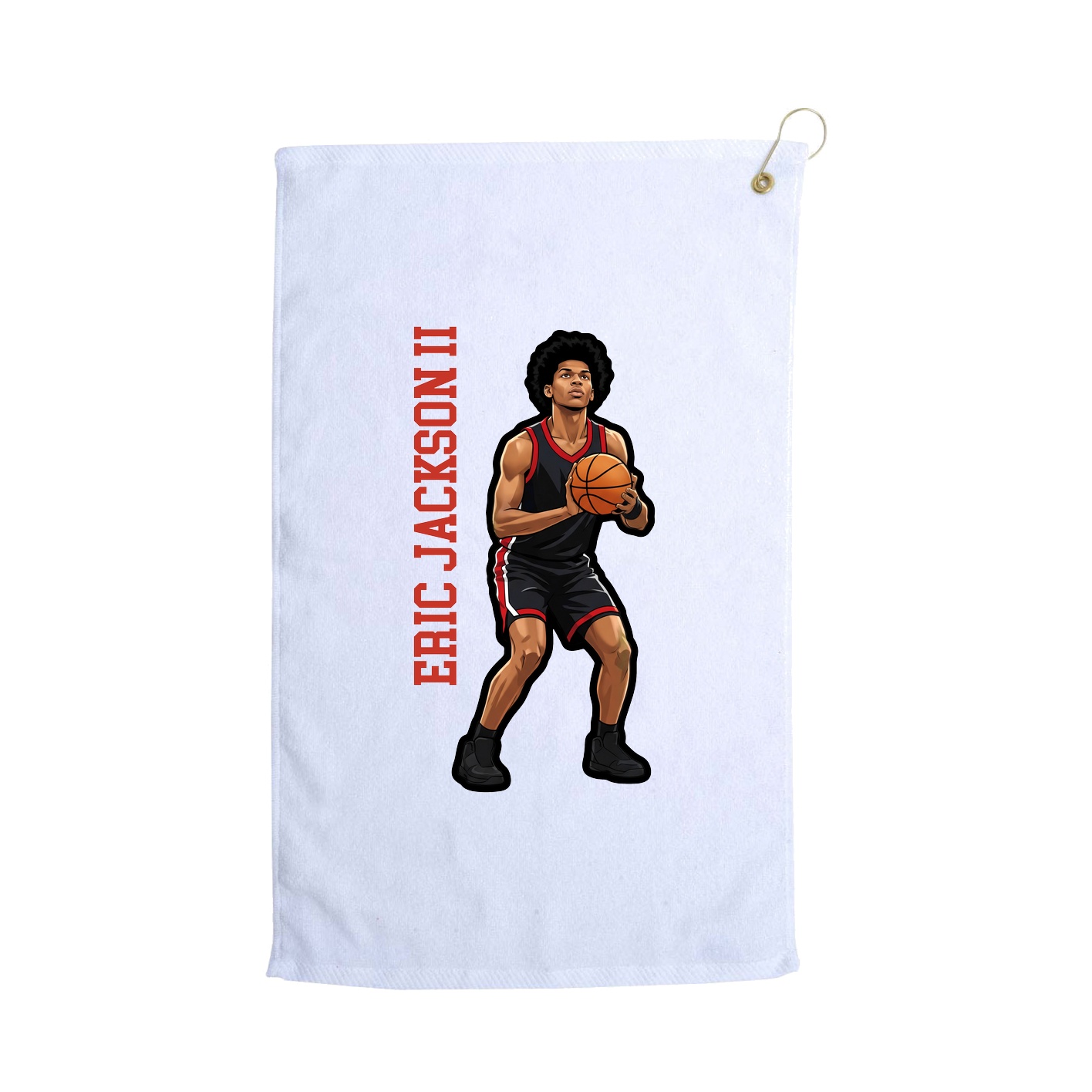 Golf Towel — Name Vertical in White