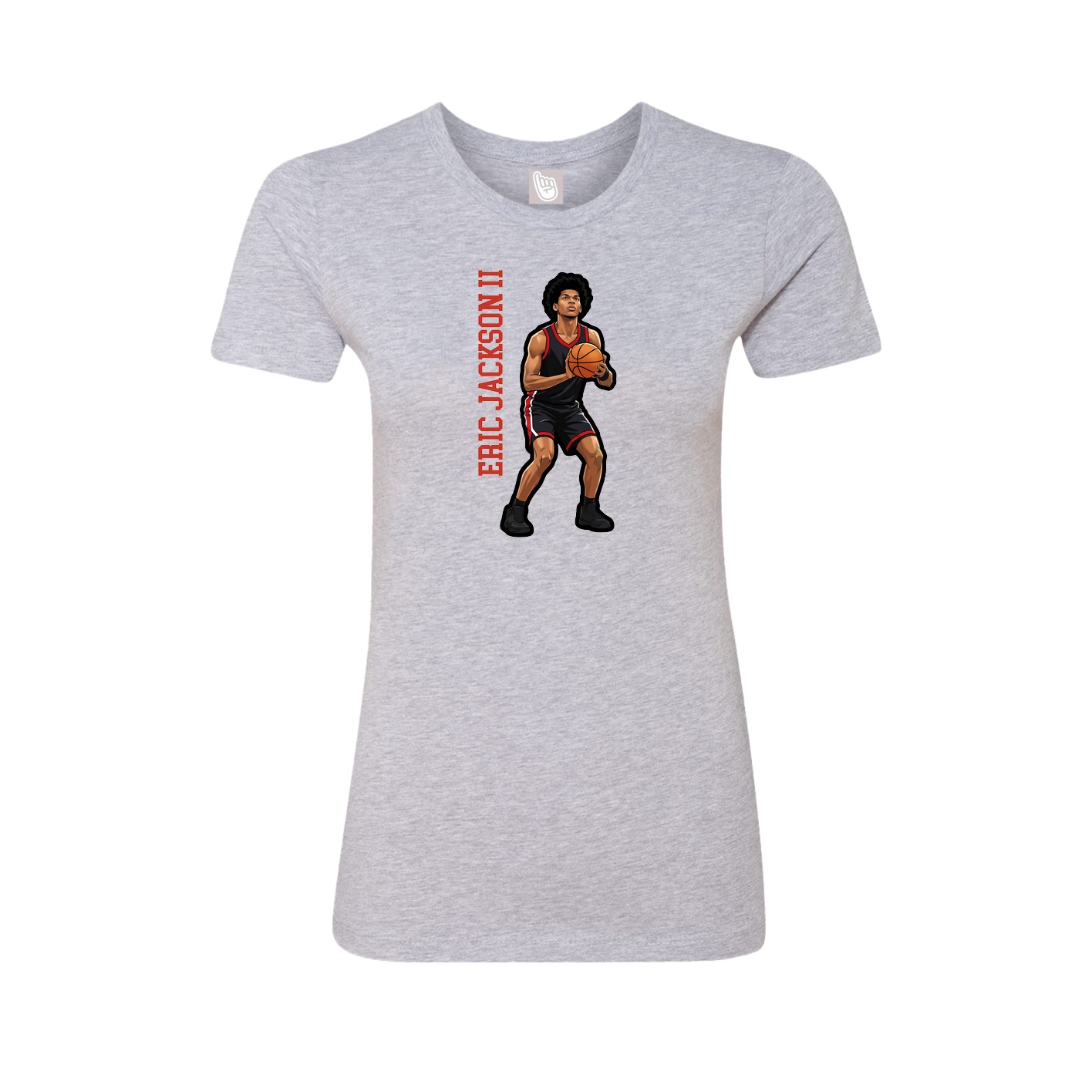 Womens Tee — Name Vertical in Grey