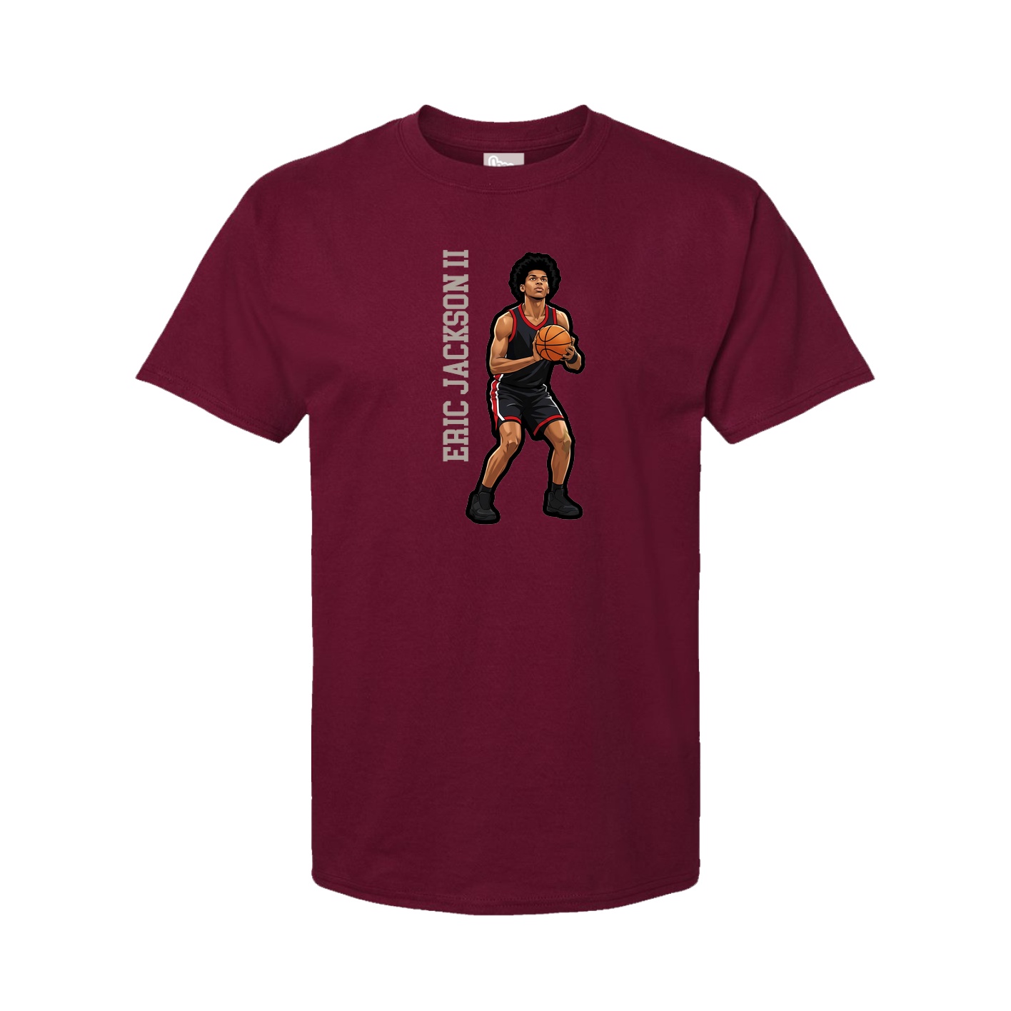 Youth Tee — Name Vertical in Cardinal
