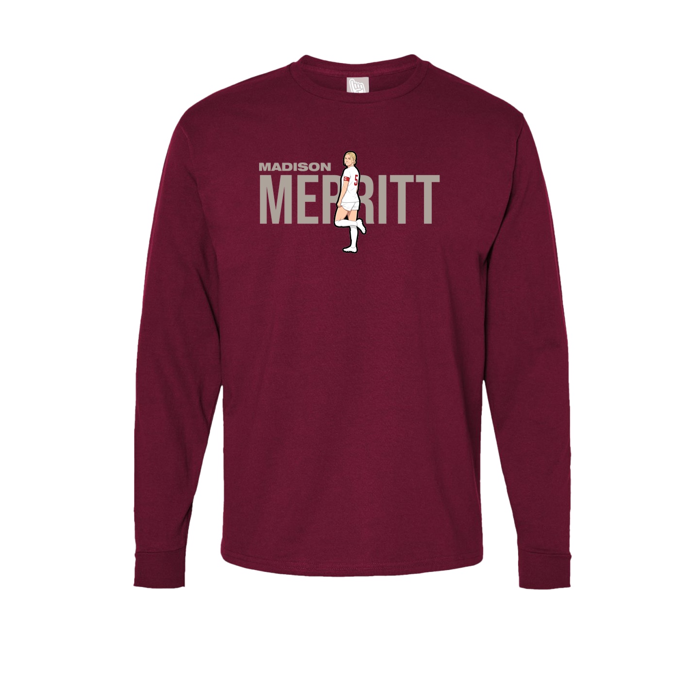 Long Sleeve Tee — Player Name in Cardinal