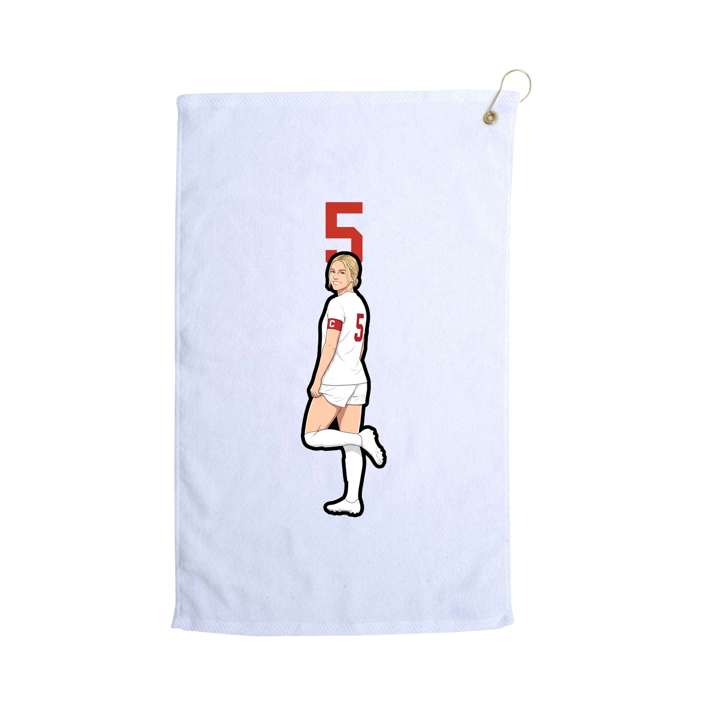 Golf Towel — Number Top in White