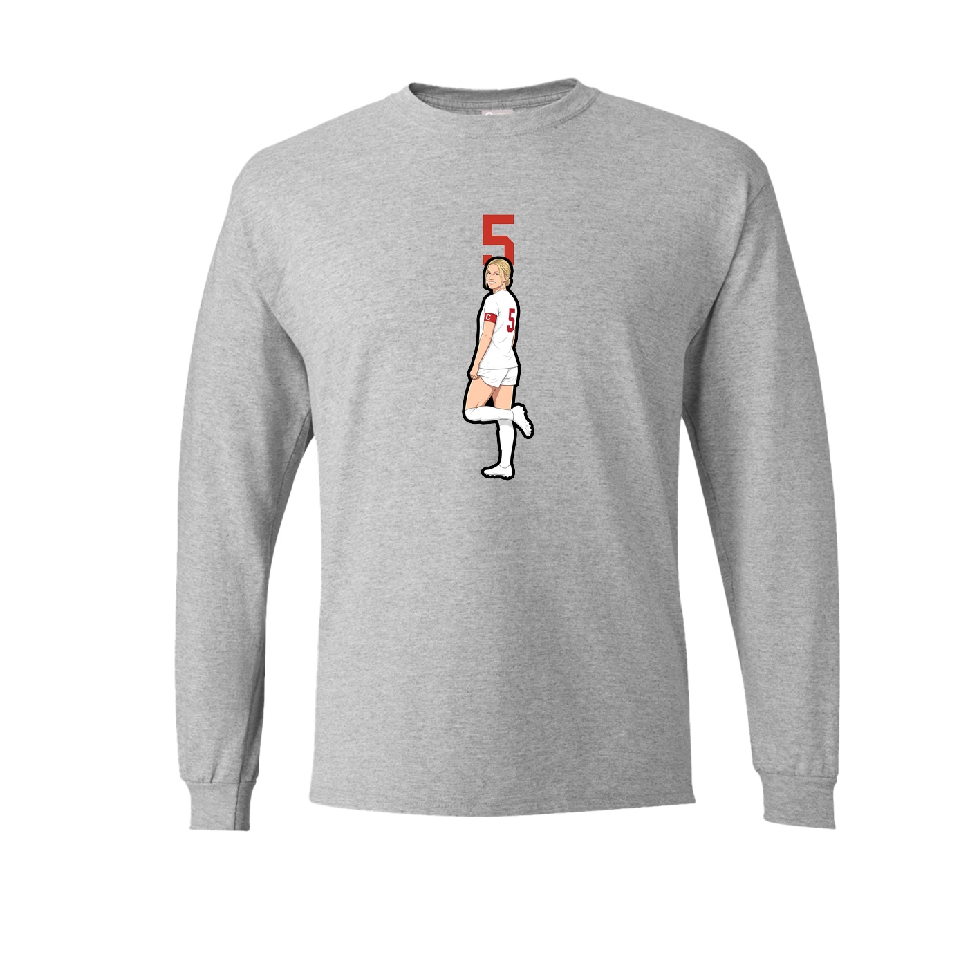 Long Sleeve Tee — Number Top in Grey