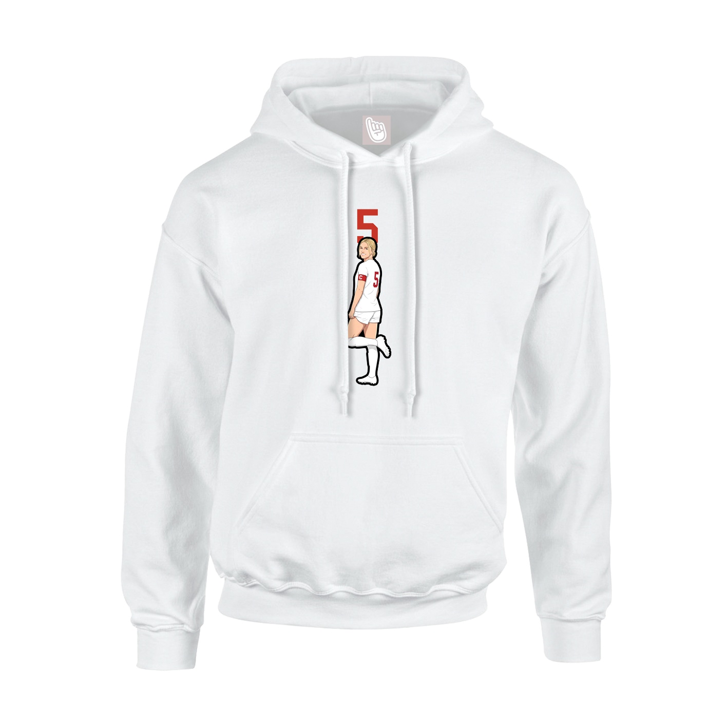 Youth Hoodie — Number Top in White