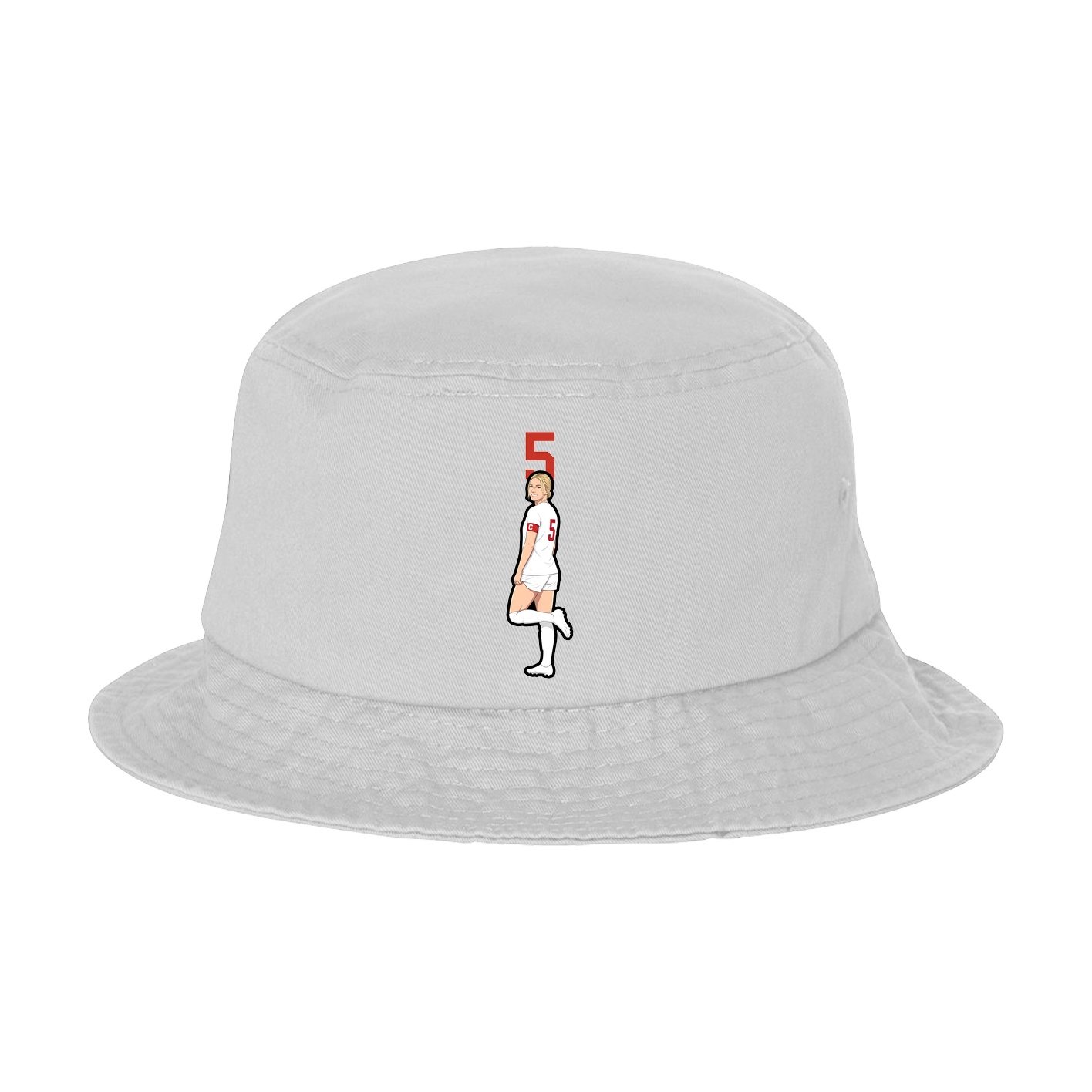 Bucket Cap — Number Top in White
