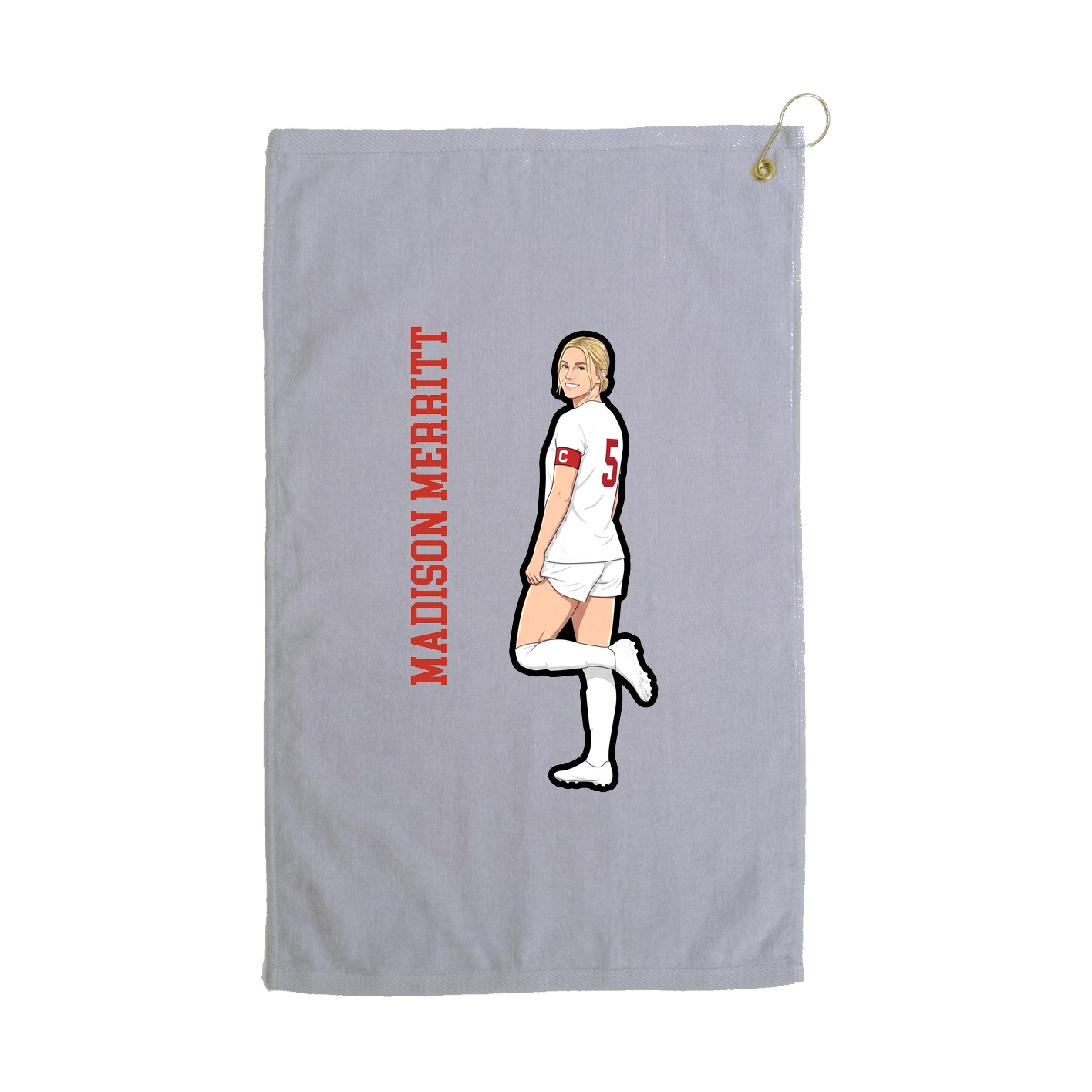 Golf Towel — Name Vertical in Grey