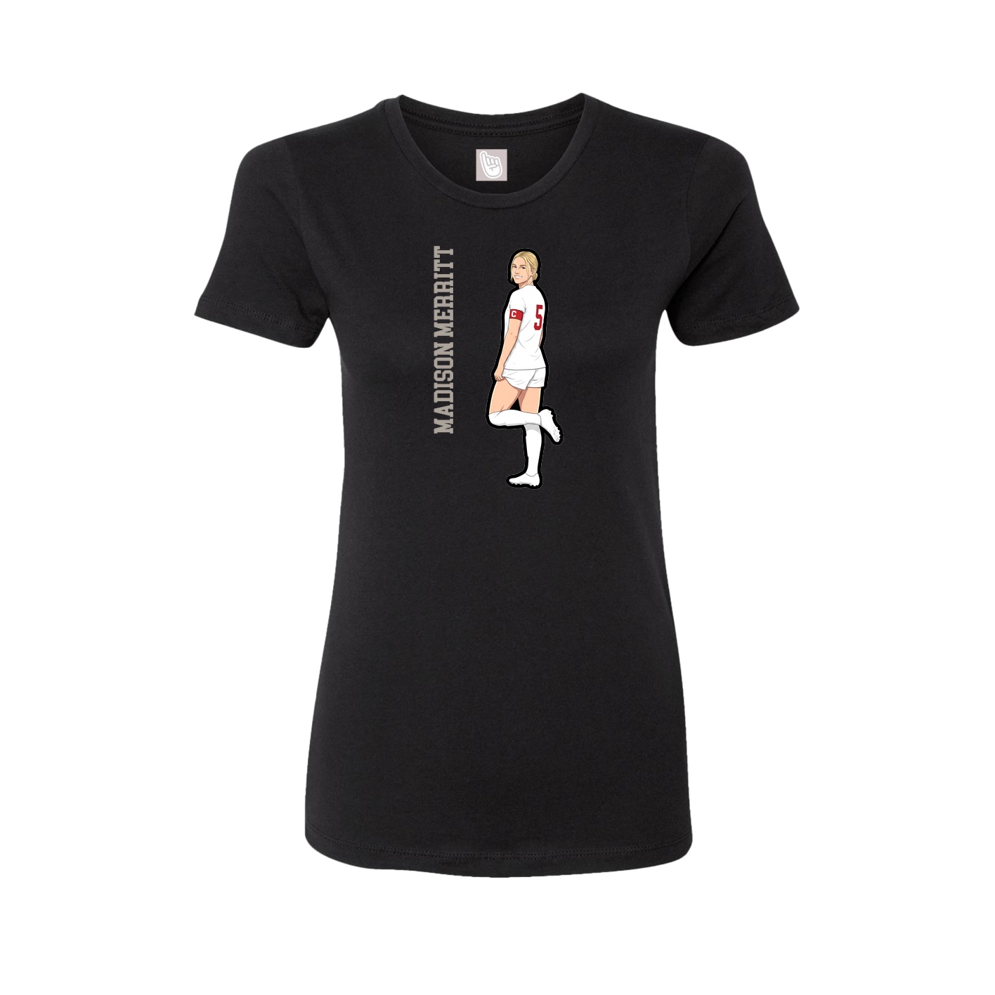 Fitted Women's Tee — Name Vertical in Black