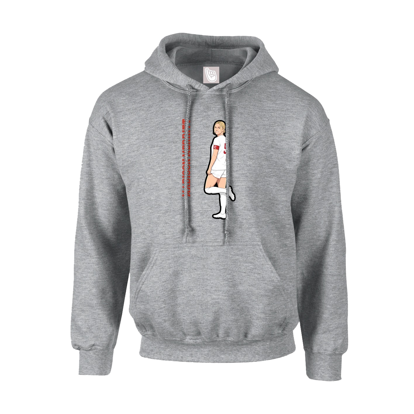 Youth Hoodie — Name Vertical in Grey
