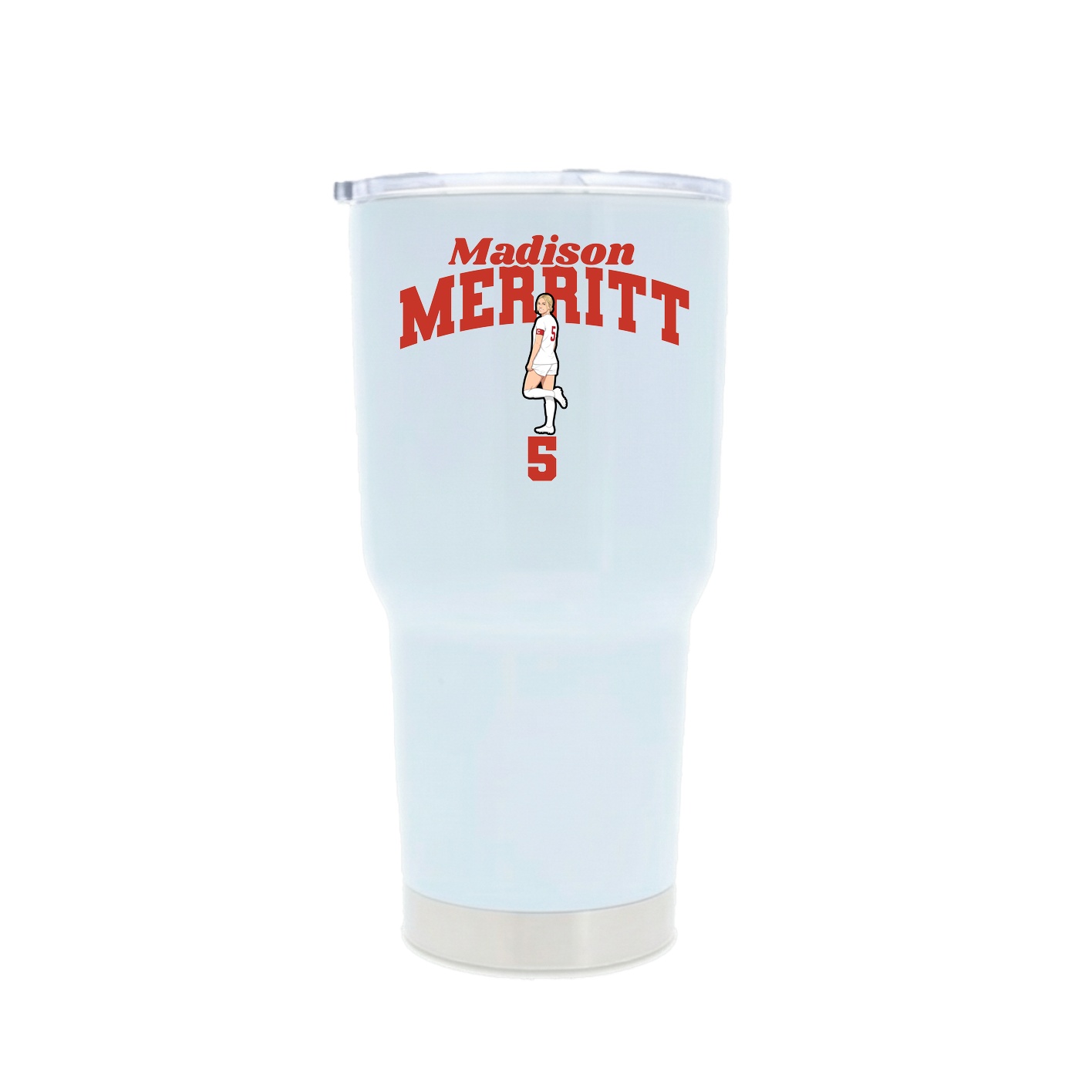 30oz Stainless Steel Tumbler — Signature Arch in White