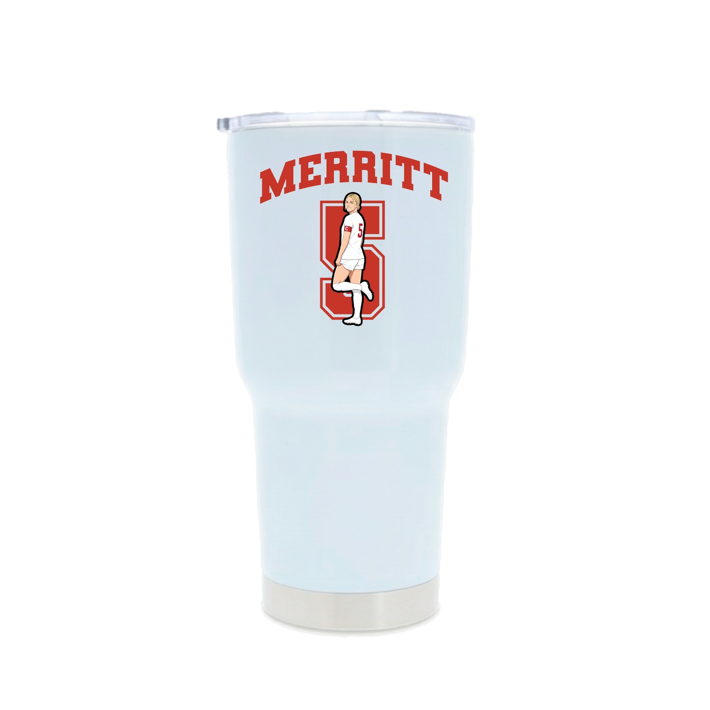 30oz Stainless Steel Tumbler — Number in White