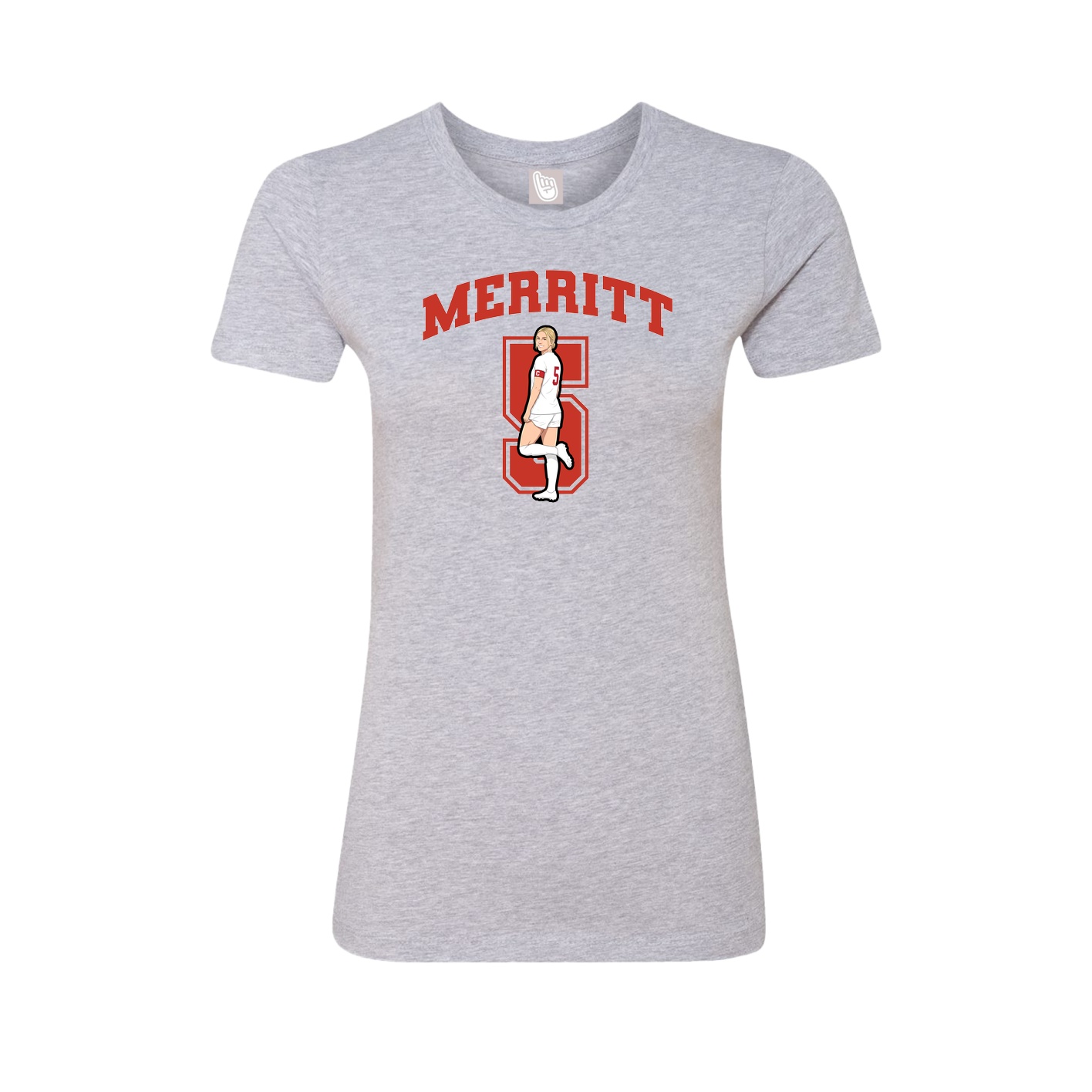 Fitted Women's Tee — Number in Grey