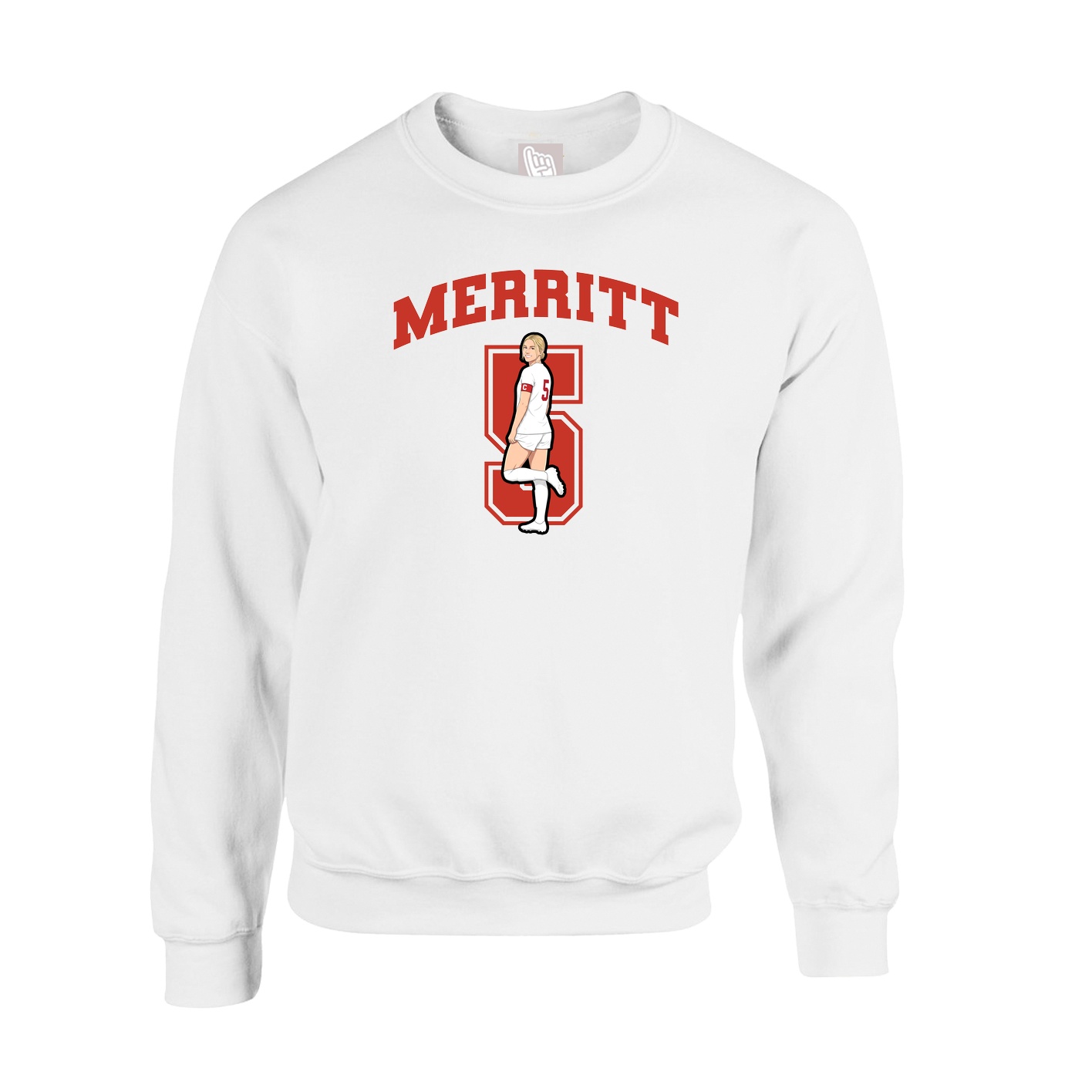 Fleece Crew — Number in White