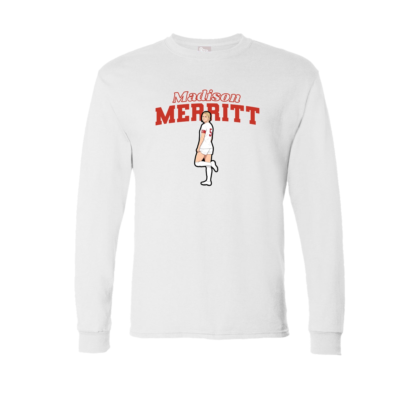 Long Sleeve Tee — Name Arch in White