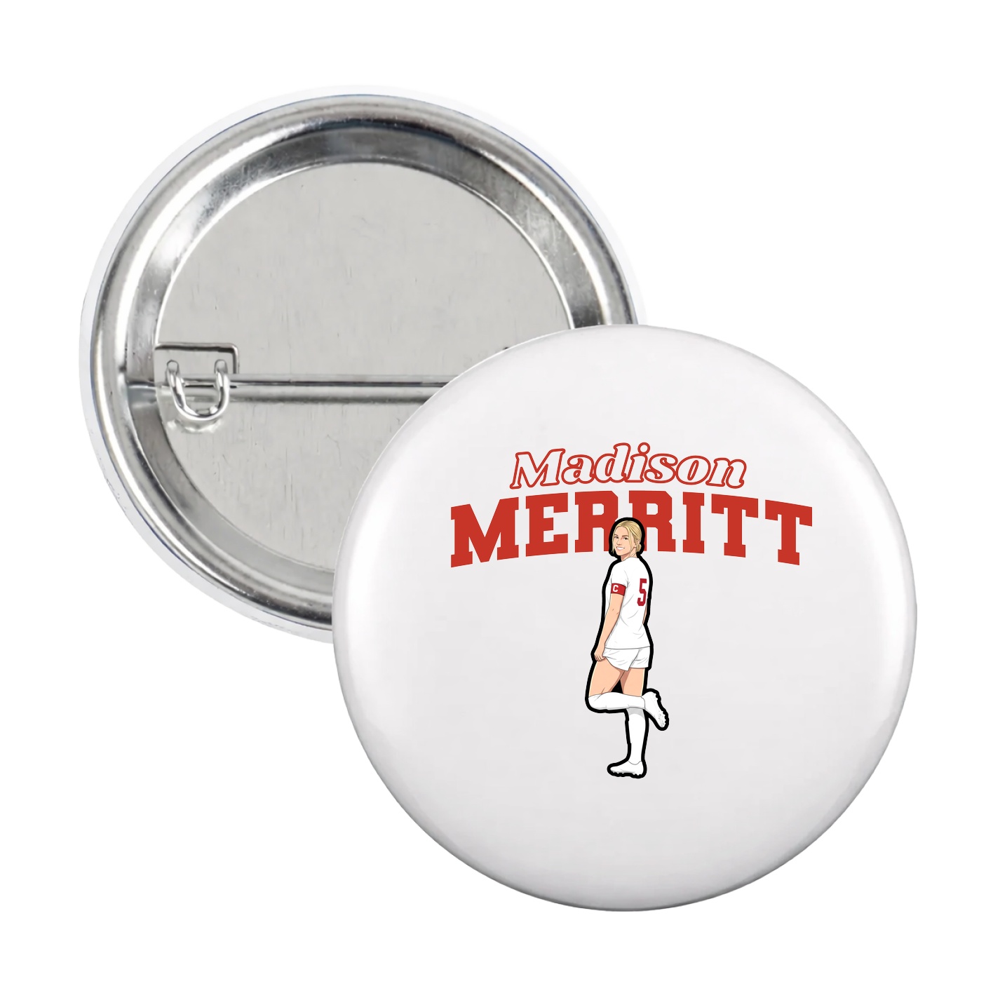 Game Day Button — Name Arch in White