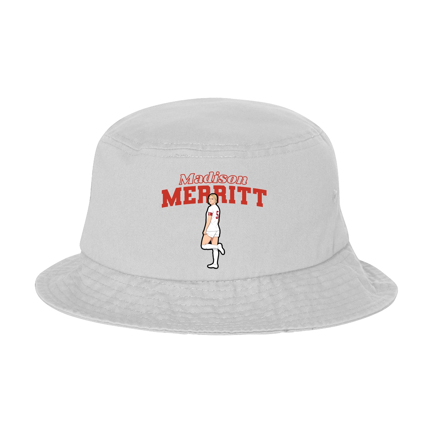 Bucket Cap — Name Arch in White