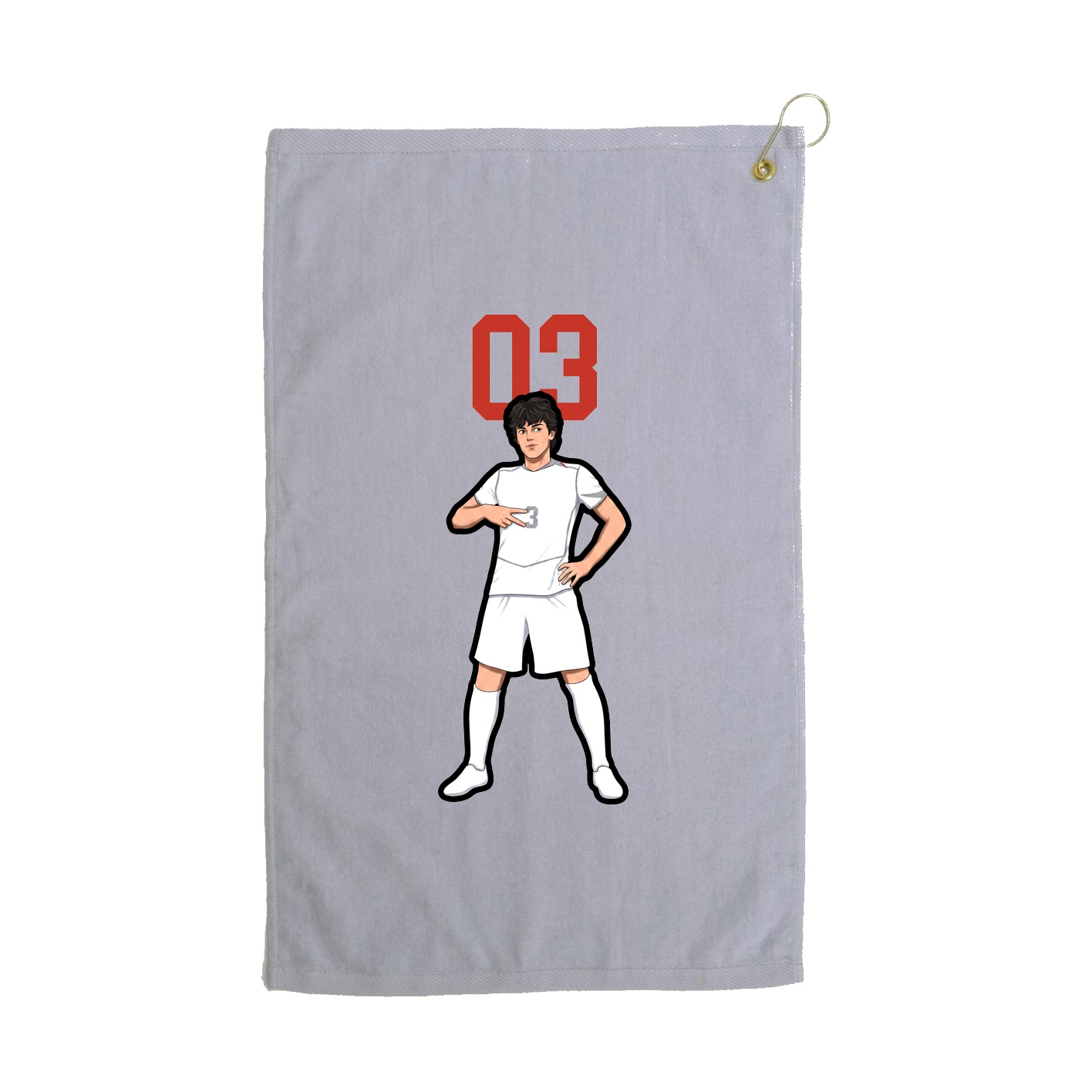 Golf Towel — Number Top in Grey