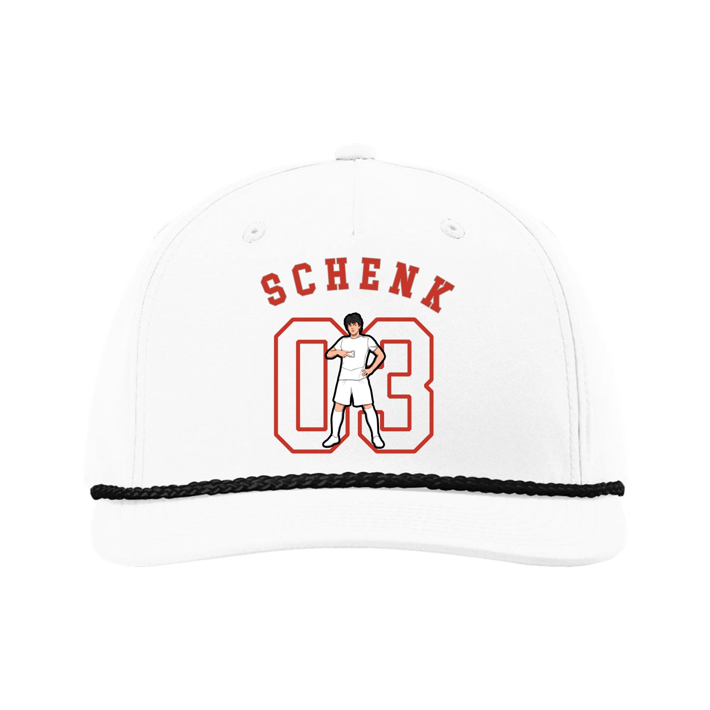Five-Panel Classic Rope Cap — Shirsey Arch in White