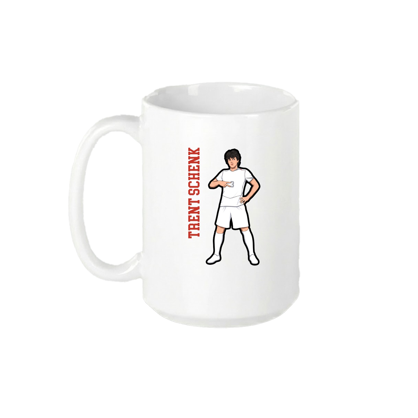 15oz Coffee Mug — Name Vertical in White