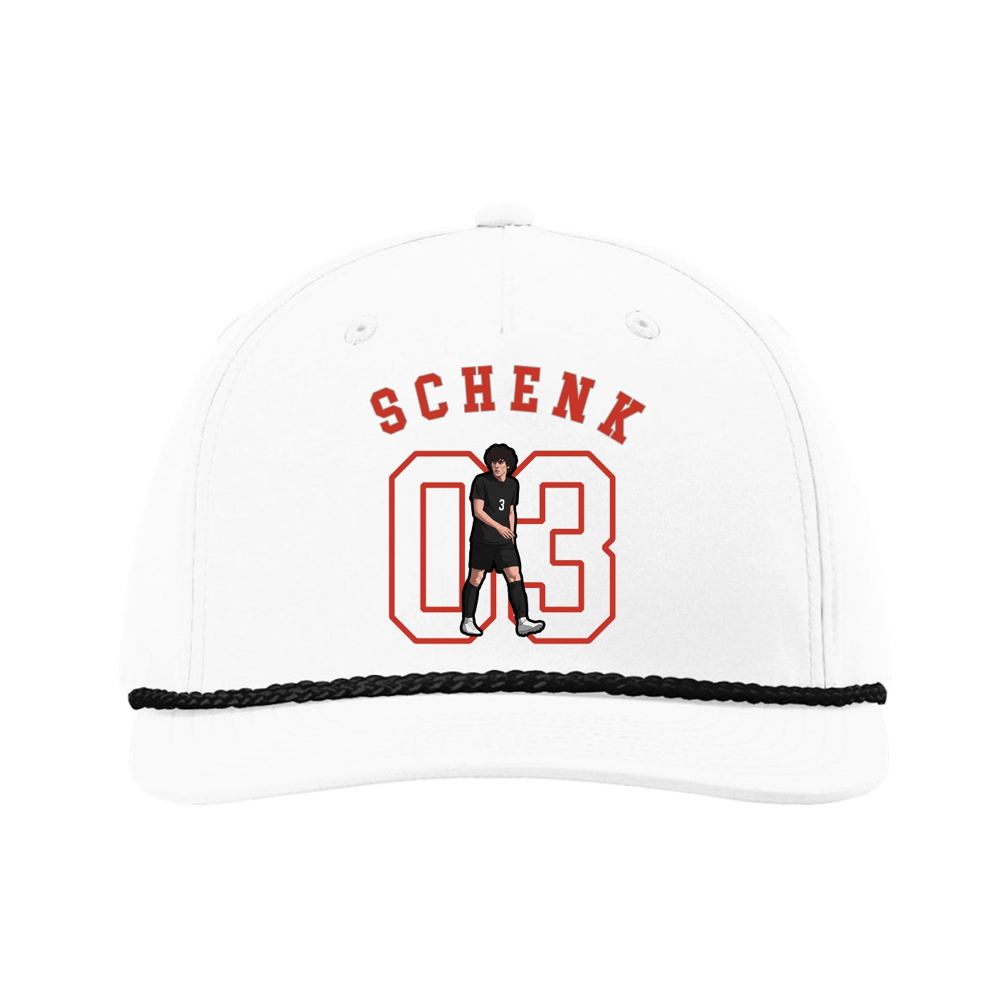Five-Panel Classic Rope Cap — Shirsey Arch in White