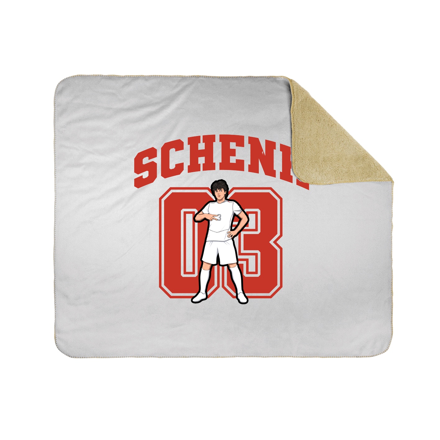 Throw Blanket — Number in White