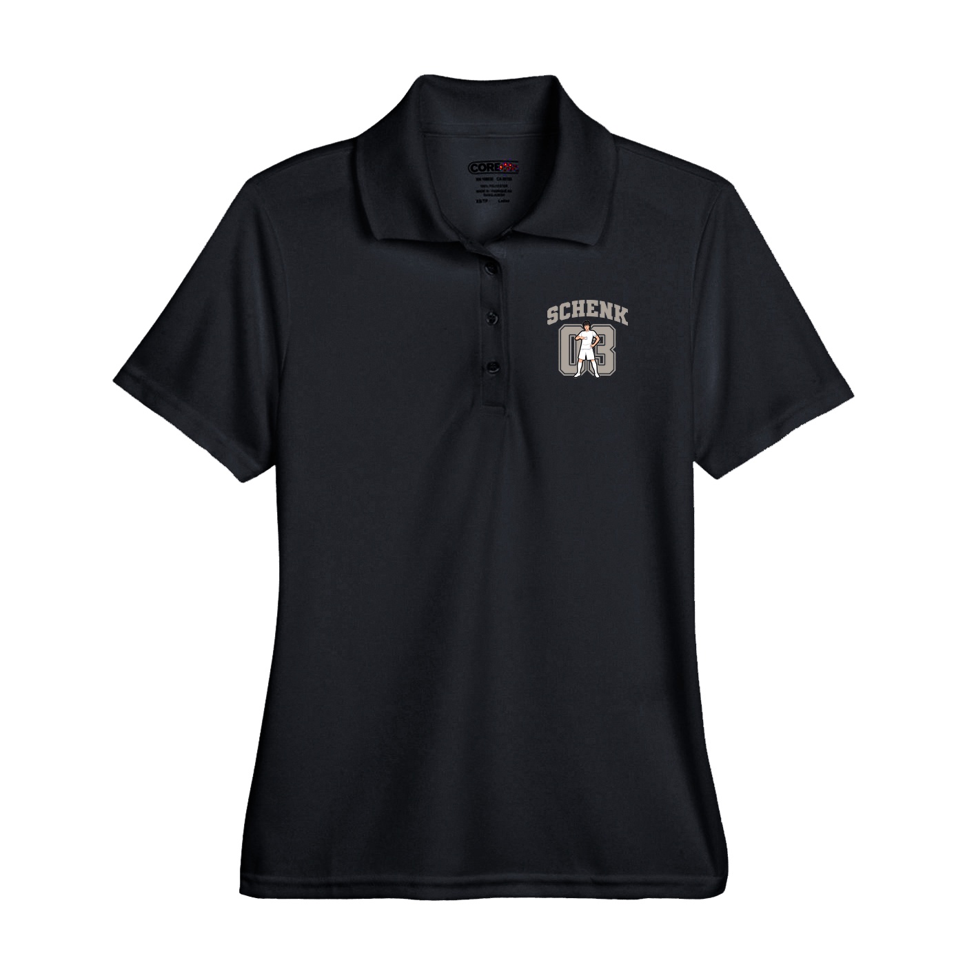Performance Polo — Number in Black
