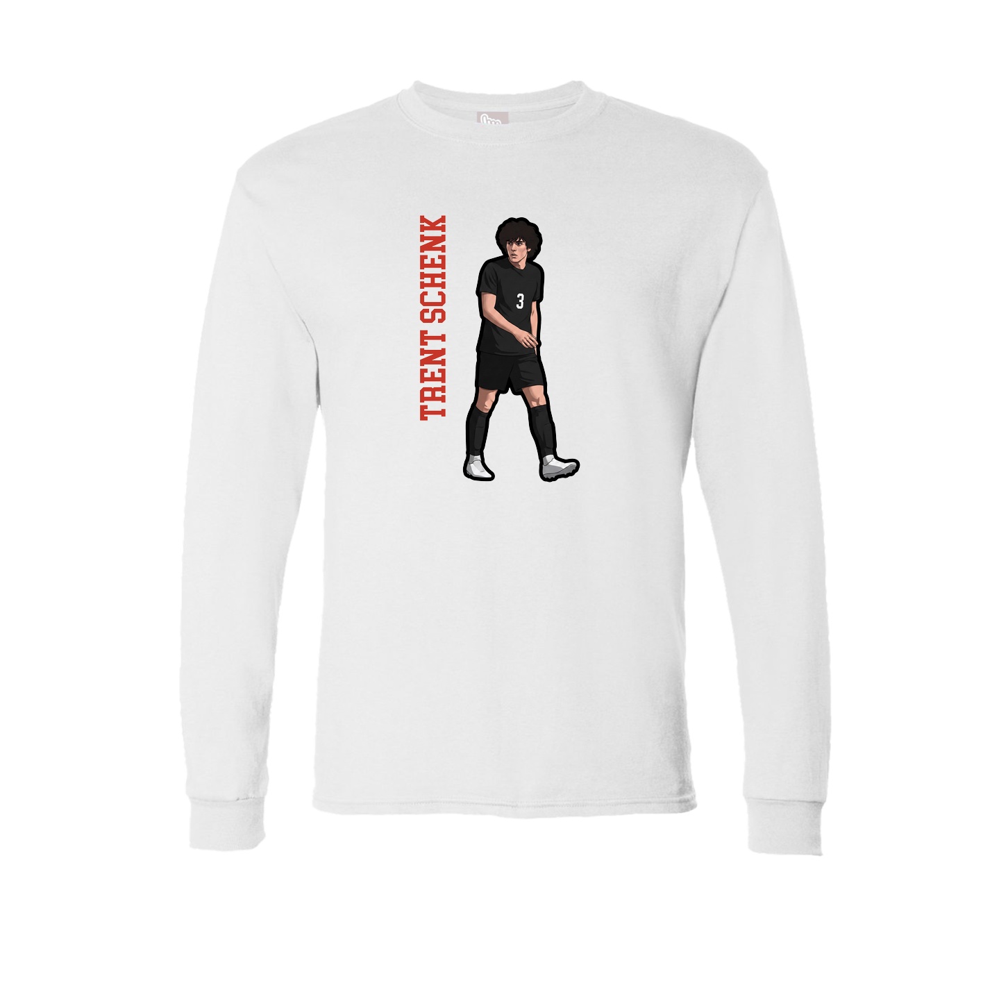 Long Sleeve Tee — Name Vertical in White